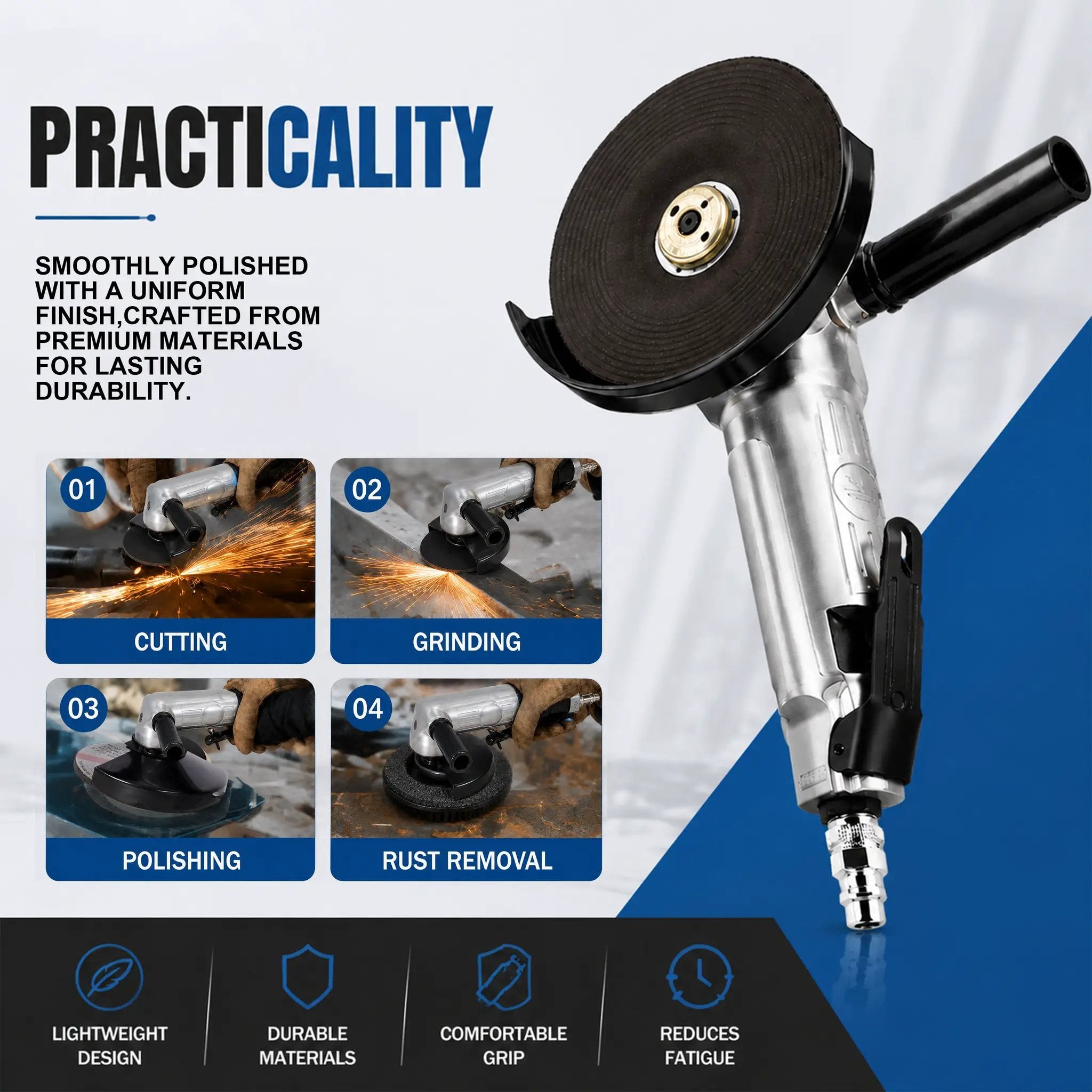 5 Inch Air Angle Grinder Pneumatic Grinder by HouseOfZazla