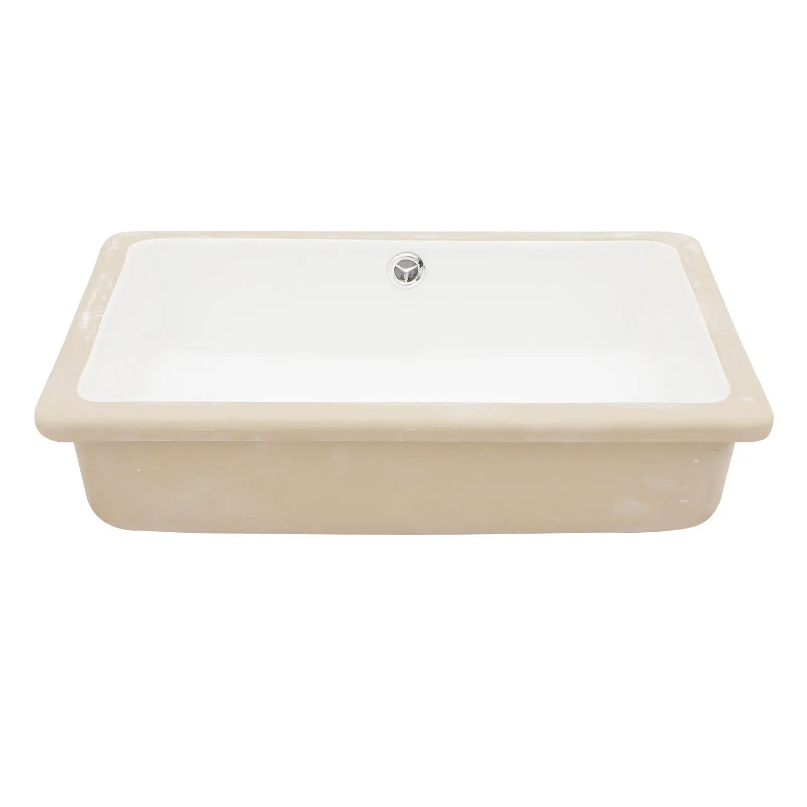 Modern Ceramic Rectangular Undermount Bathroom Sink With Overflow by HouseOfZazla