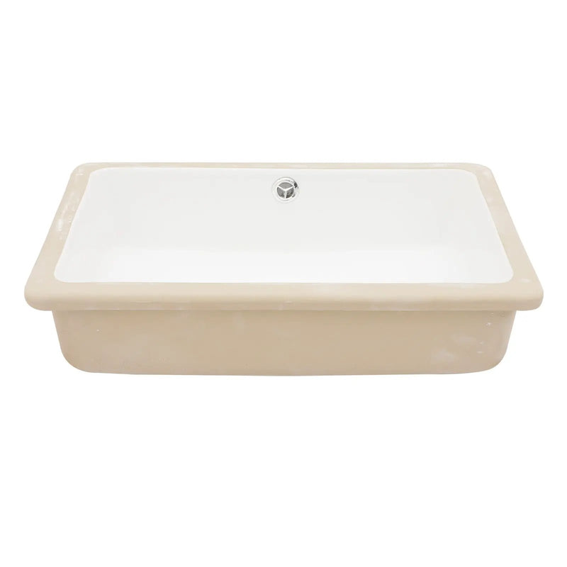 Modern Ceramic Rectangular Undermount Bathroom Sink With Overflow by HouseOfZazla