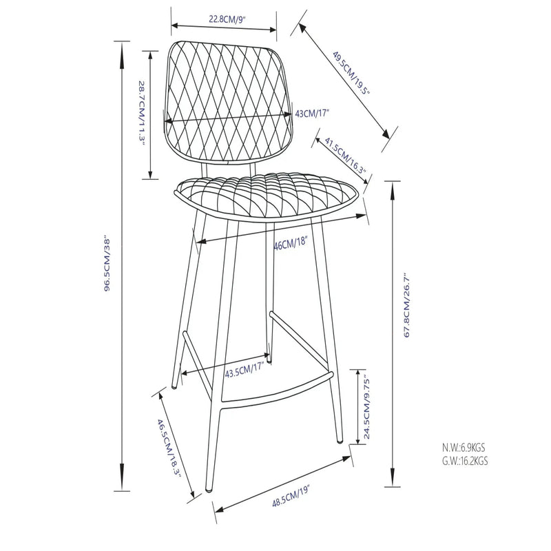 Raya - Upholstered Counter Height Stool (Set of 2) by HouseOfZazla