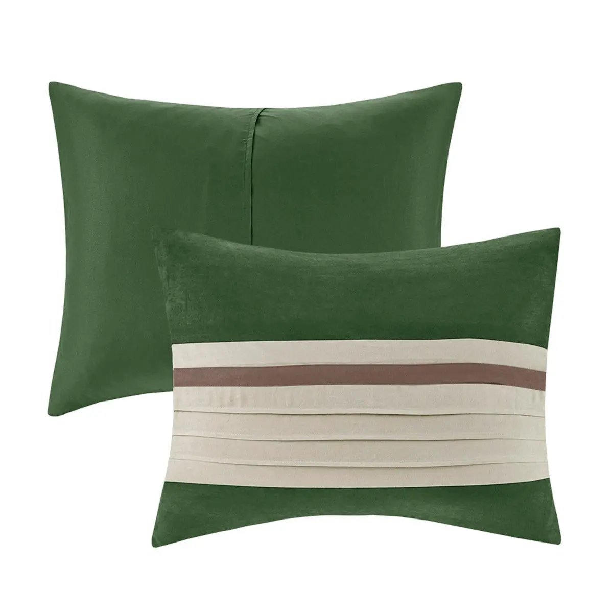7 Pc Faux Suede Comforter Set Green King by HouseOfZazla