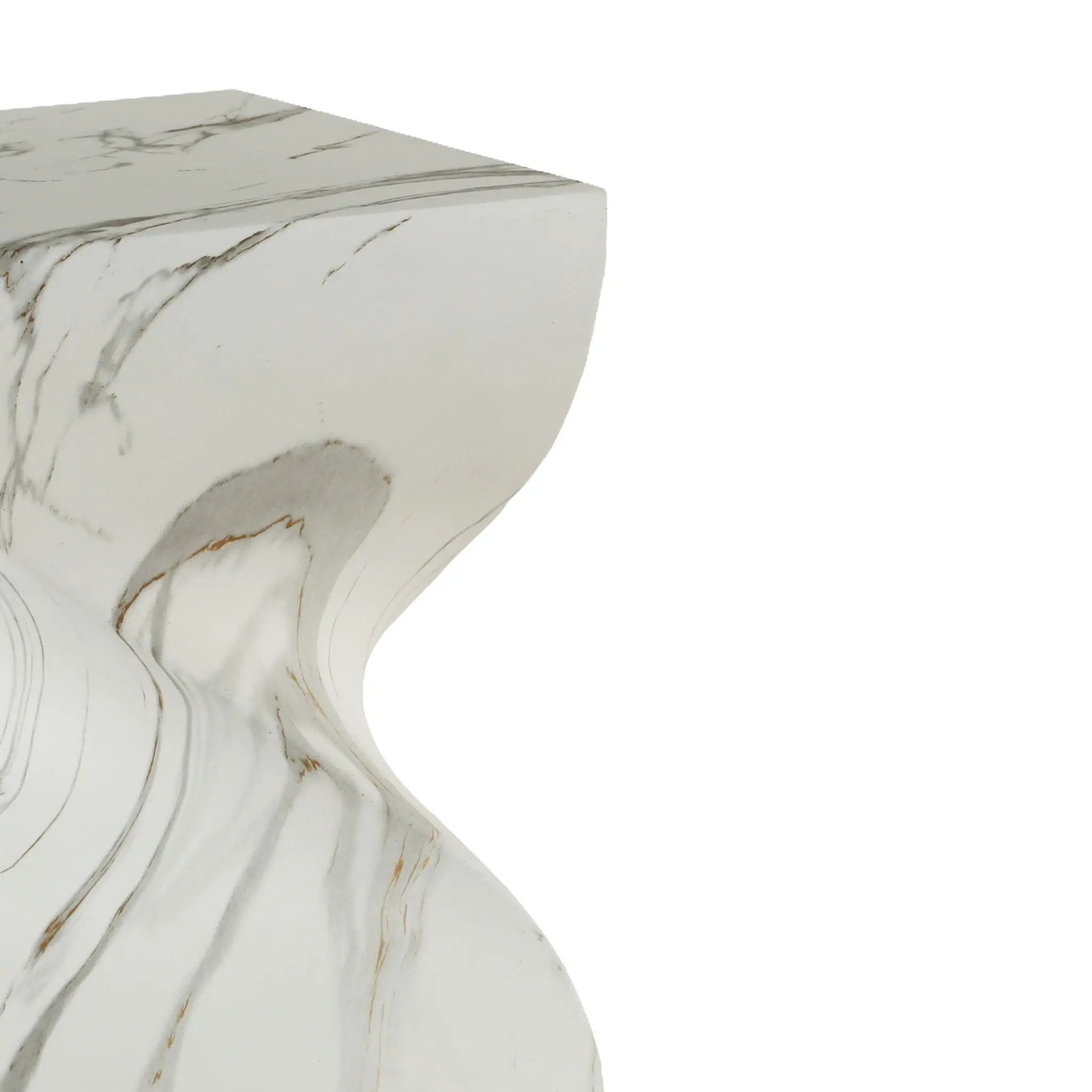 Outdoor End Table, Round Side Table For Patio And Garden - Marble by Unique Piece Furniture
