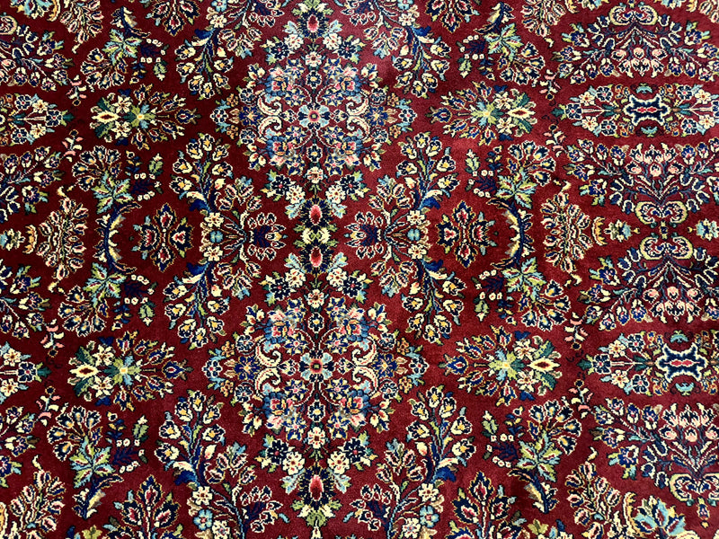 10x14 Karastan Rug Red Sarouk #785, Wool Original 700 Series by Jewel Rugs
