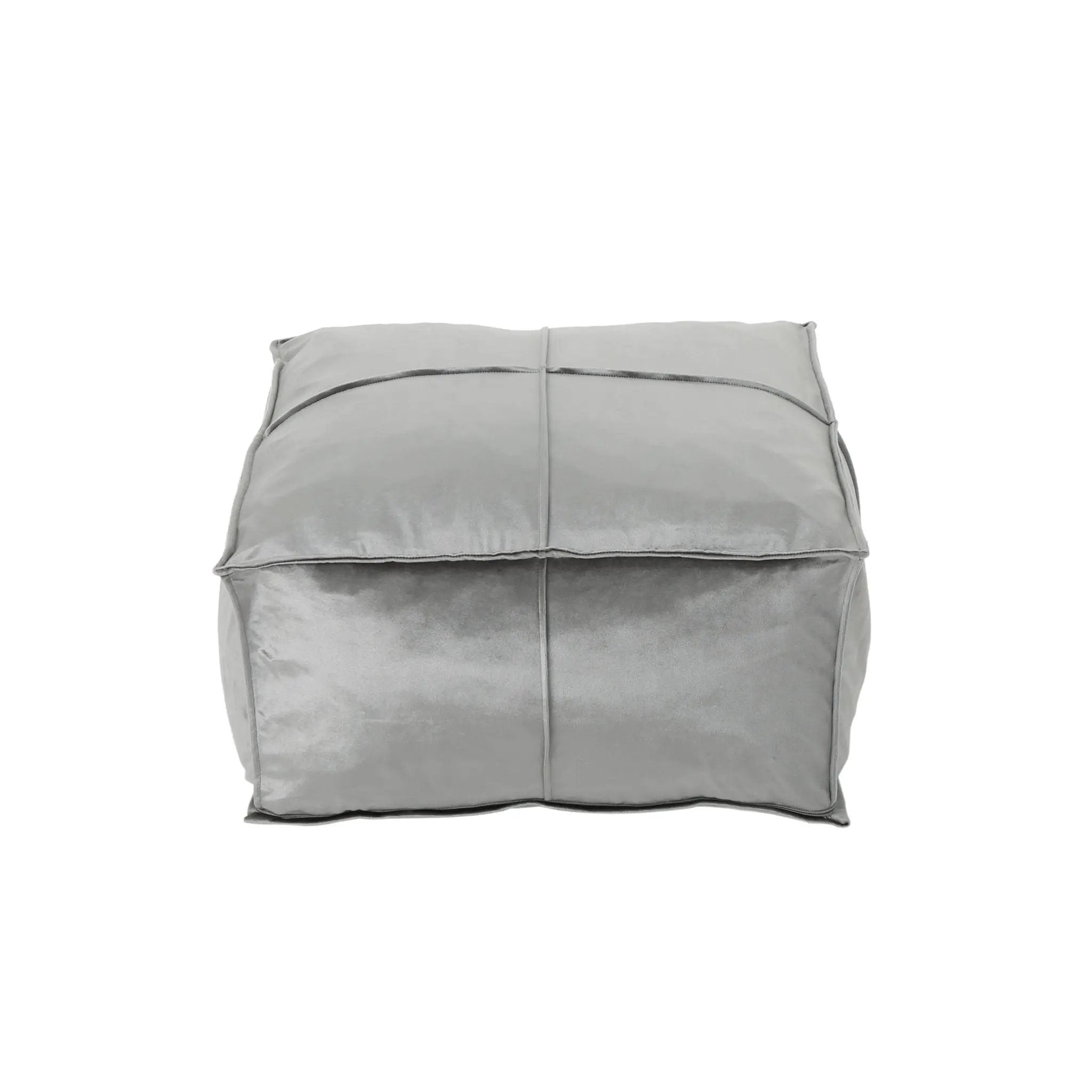 Nati - Square Pouf Ottoman And Floor Cushion - Smoke by HouseOfZazla