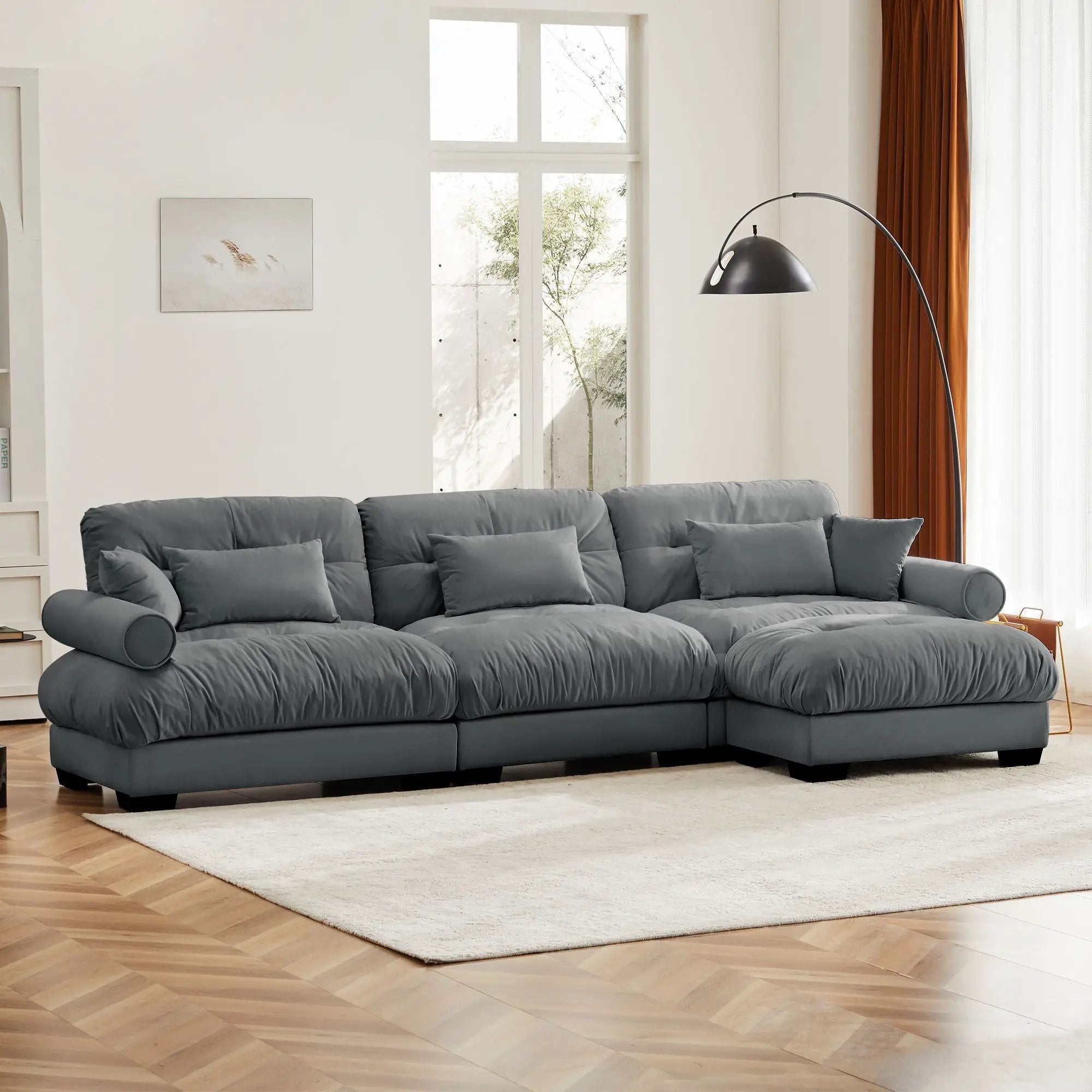 Super Comfort Oversized Modular Sectional Sofa With Movable Ottoman by Unique Piece Furniture