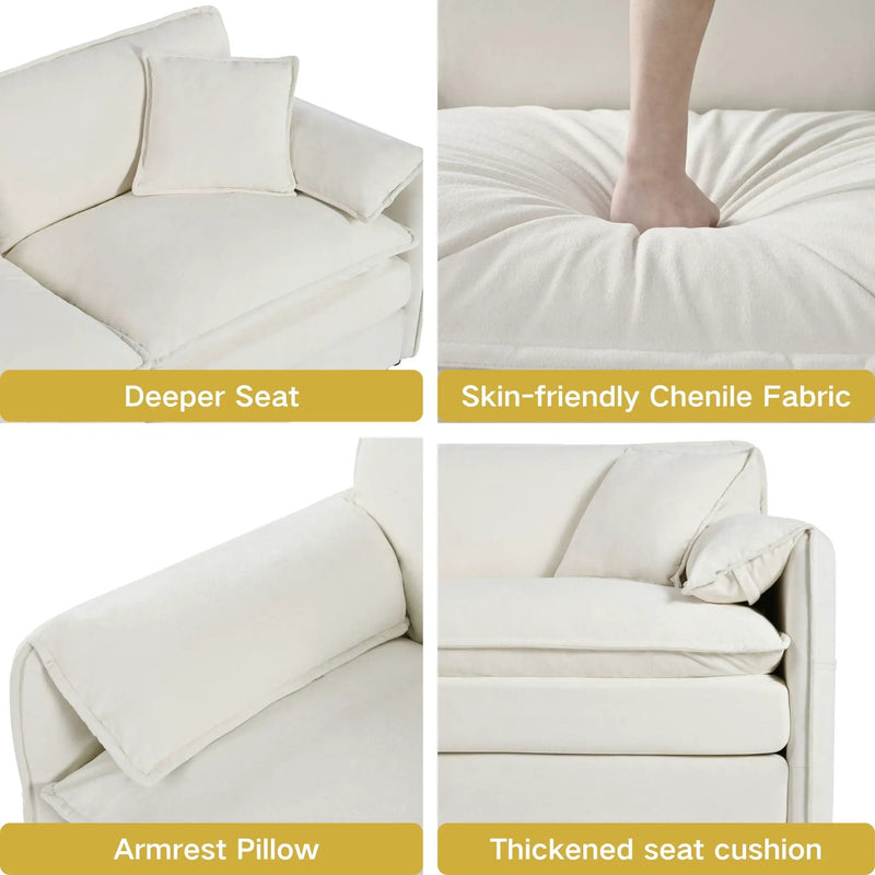 Oversized Chair With Movable Ottoman, Soft Upholstered Lounge Chair by Unique Piece Furniture
