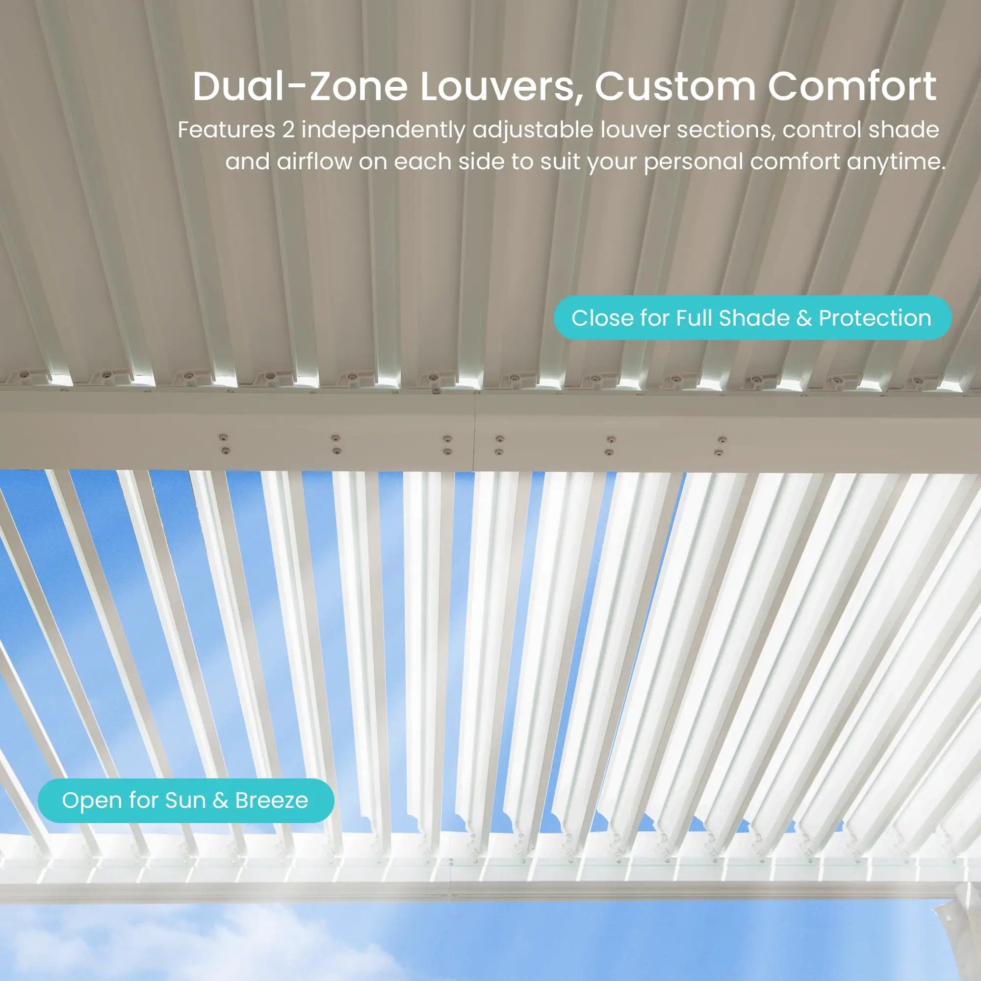 10x10 FT Outdoor Louvered Pergola with Adjustable Louvers by HouseOfZazla