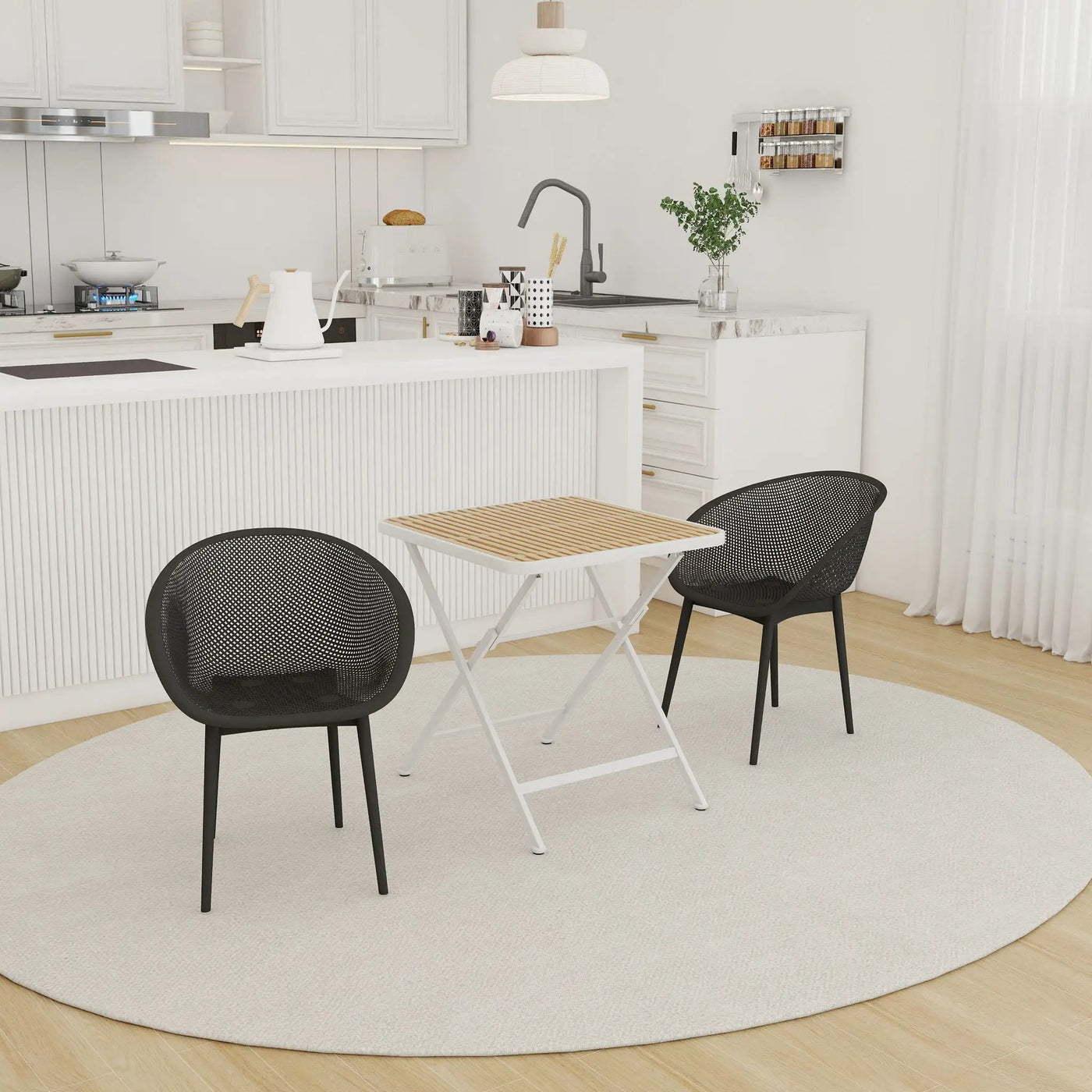 2 Pack Lounge Chair Set & Folding Square Table by Unique Piece Furniture