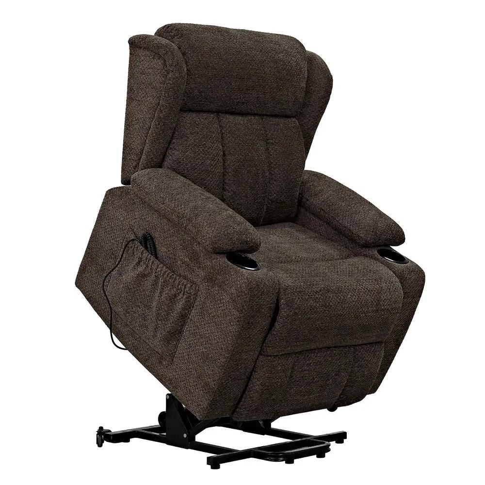 Lusio - Power Motion Recliner With Lift & Cup Holder - Brown by Unique Piece Furniture