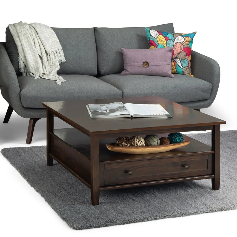 Warm Shaker - Square Coffee Table - Tobacco Brown by HouseOfZazla