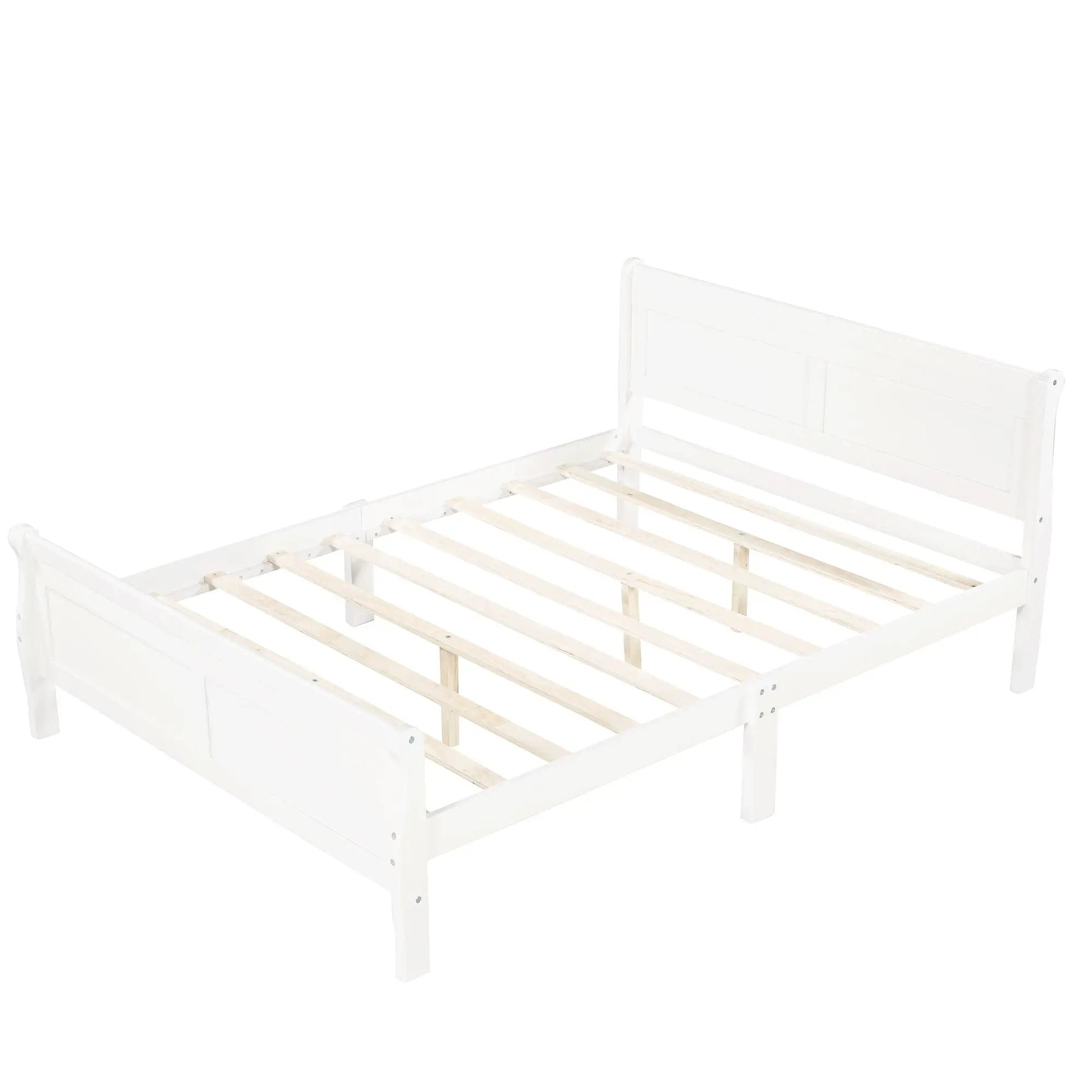 Platform Bed Frame Mattress Foundation Sleigh Bed With Headboard / Footboard / Wood Slat Suppor by Unique Piece Furniture