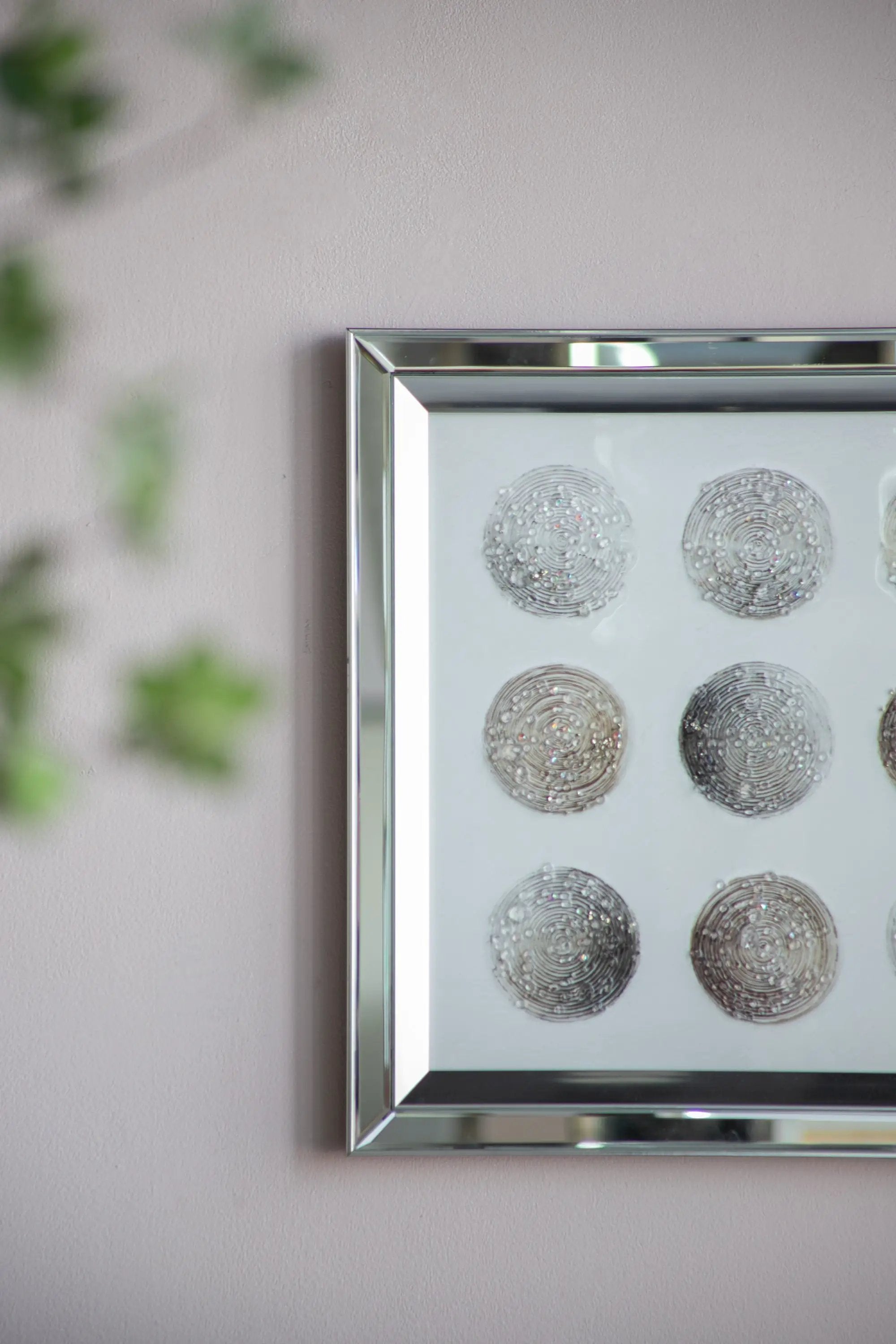 Ares Crystal Mirror Framed Wall Art on Mellow Golden Tint Background by HouseOfZazla
