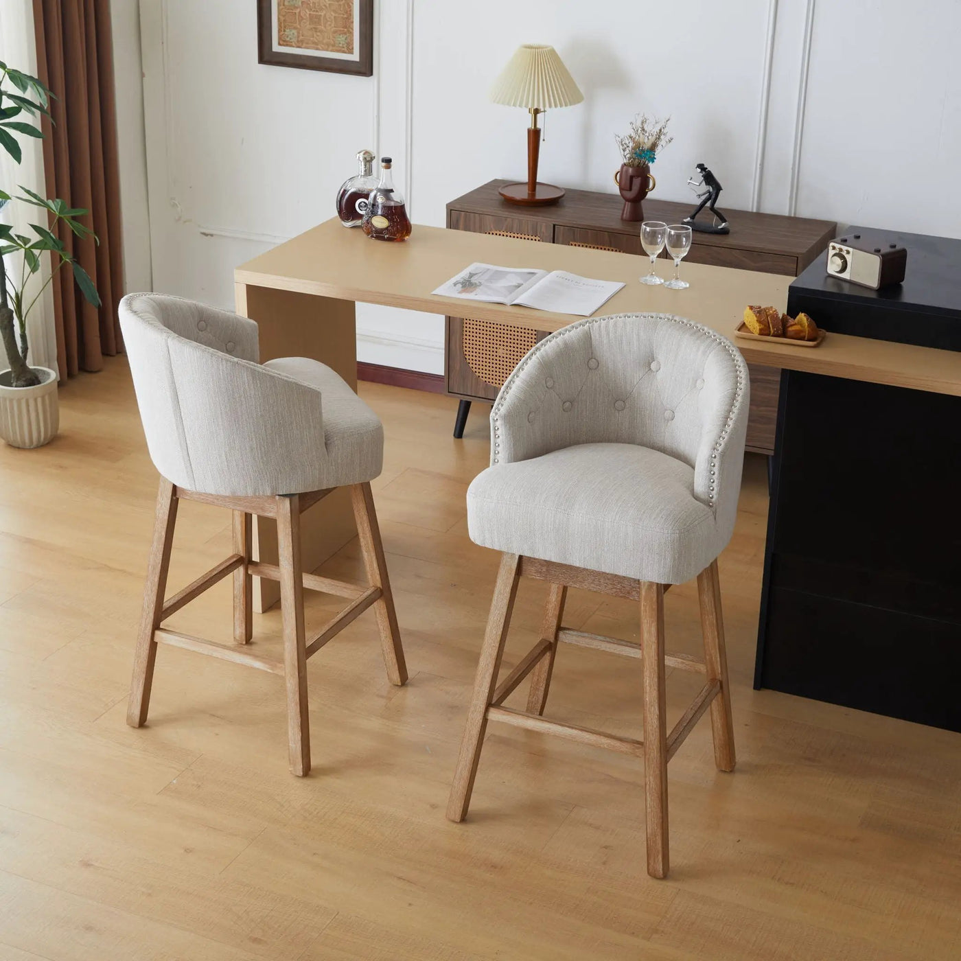 360 Degree Rotation Swivel Counter Stools (Set of 2) by HouseOfZazla