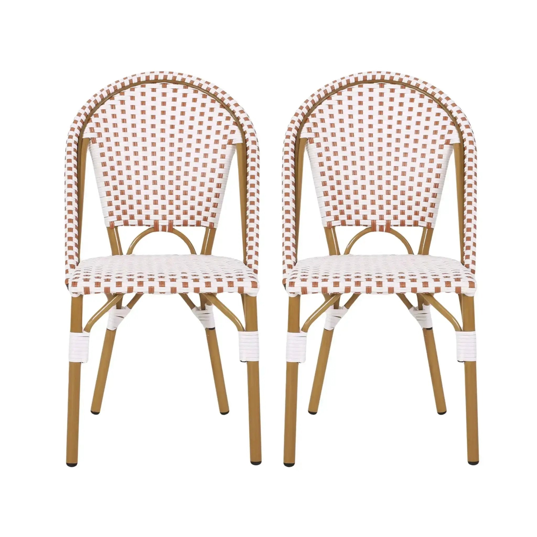 Outdoor Rattan and Aluminum French Bistro Chairs Set by HouseOfZazla