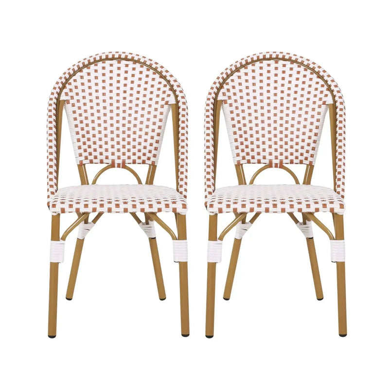 Outdoor Rattan and Aluminum French Bistro Chairs Set by HouseOfZazla