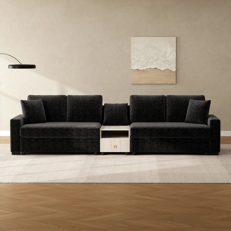 Modular Sofa Couch With Storage Armrest And Center Console by HouseOfZazla
