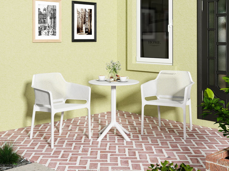 3 Piece Plastic Arm Chair Bistro Grs Premium Ocean Plastic by HouseOfZazla