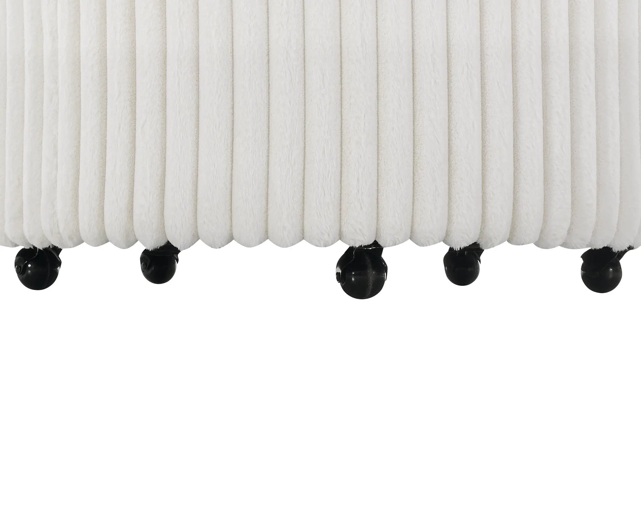 Malna Plush Wide Wale Corduroy Upholstered Barrel Accent Chair with Wheels by HouseOfZazla