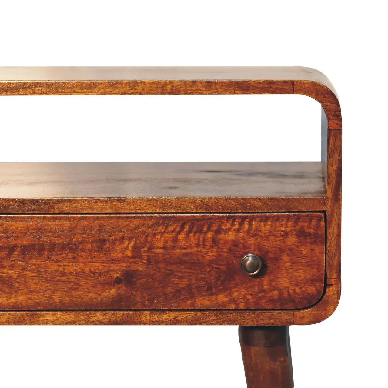 Curved Chestnut Console Table by Unique Piece Furniture