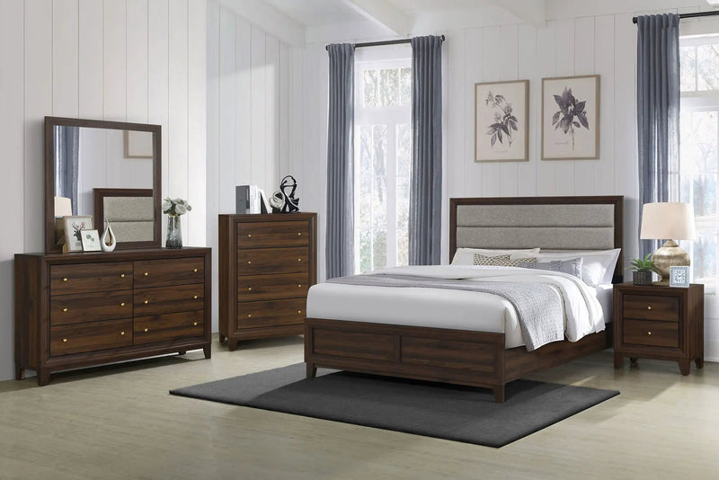 Welsley 5-piece California King Bedroom Set Walnut by Unique Piece Furniture