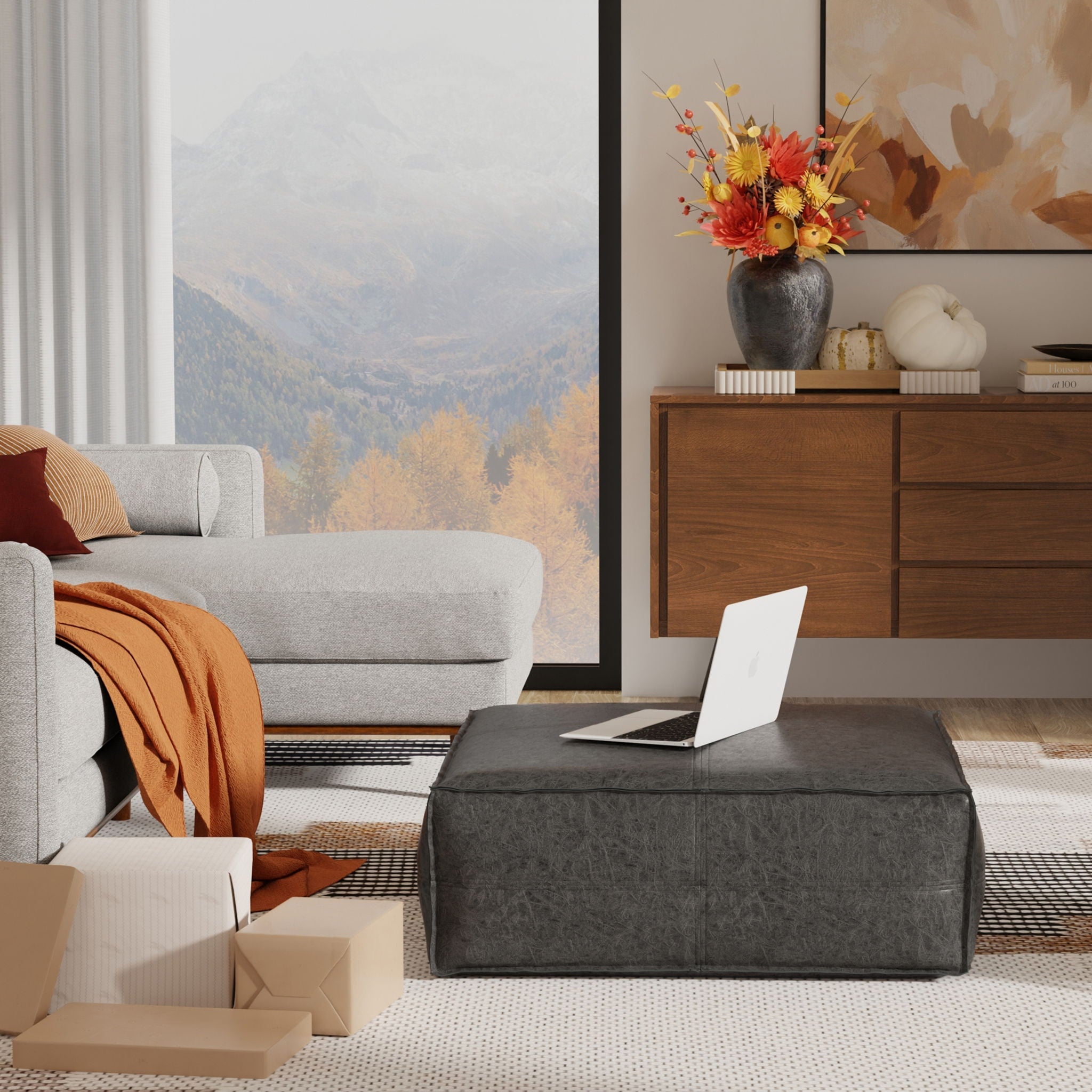 Brody - Large Square, Coffee Table Pouf by HouseOfZazla