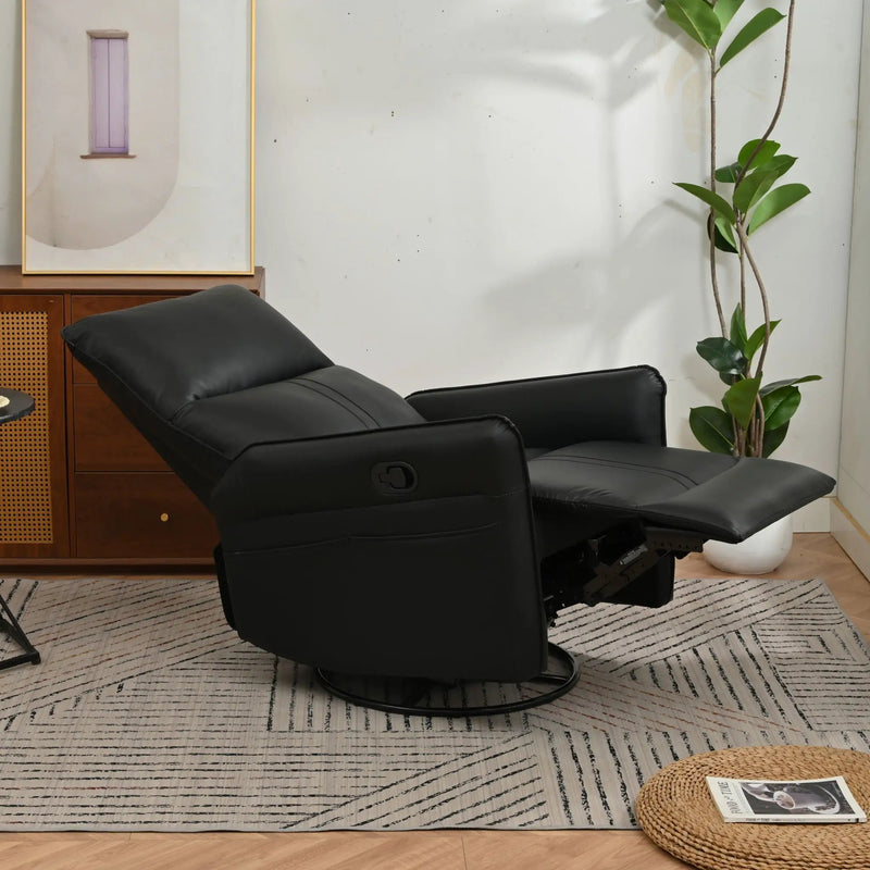 360° Modern Small Rocking Swivel Recliner Chair With Side Pocket by Unique Piece Furniture