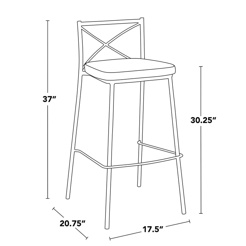 Modern Charlotte - Contemporary Fixed Height Barstool (Set of 2) by Unique Piece Furniture