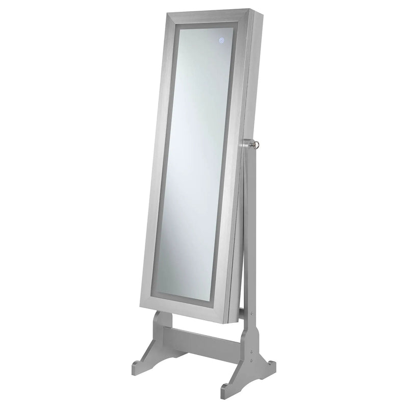 Moore Cheval Mirror with Jewelry Storage Silver by Unique Piece Furniture