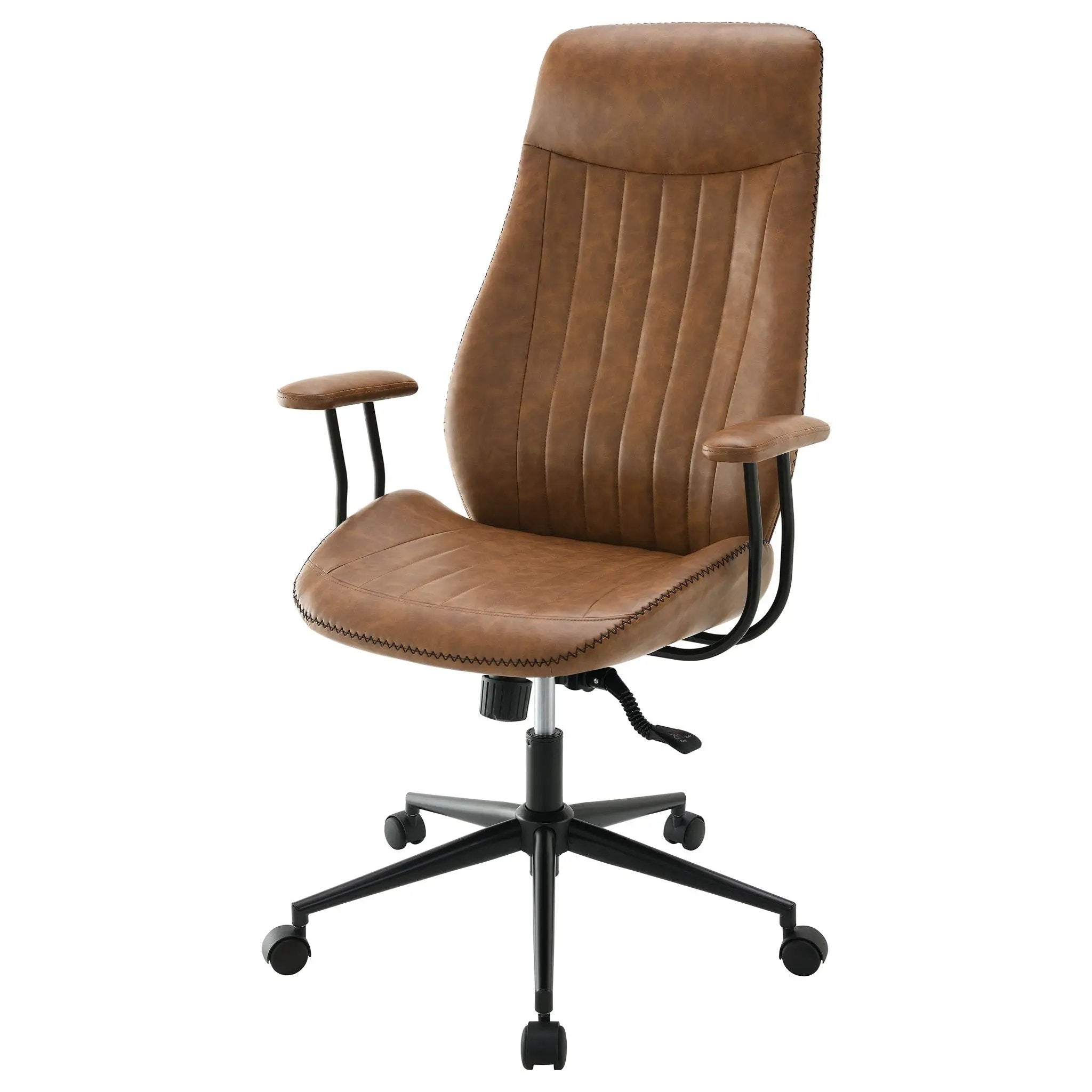 Hiram - Upholstered Adjustable Chair With High Back Support - Brown by HouseOfZazla
