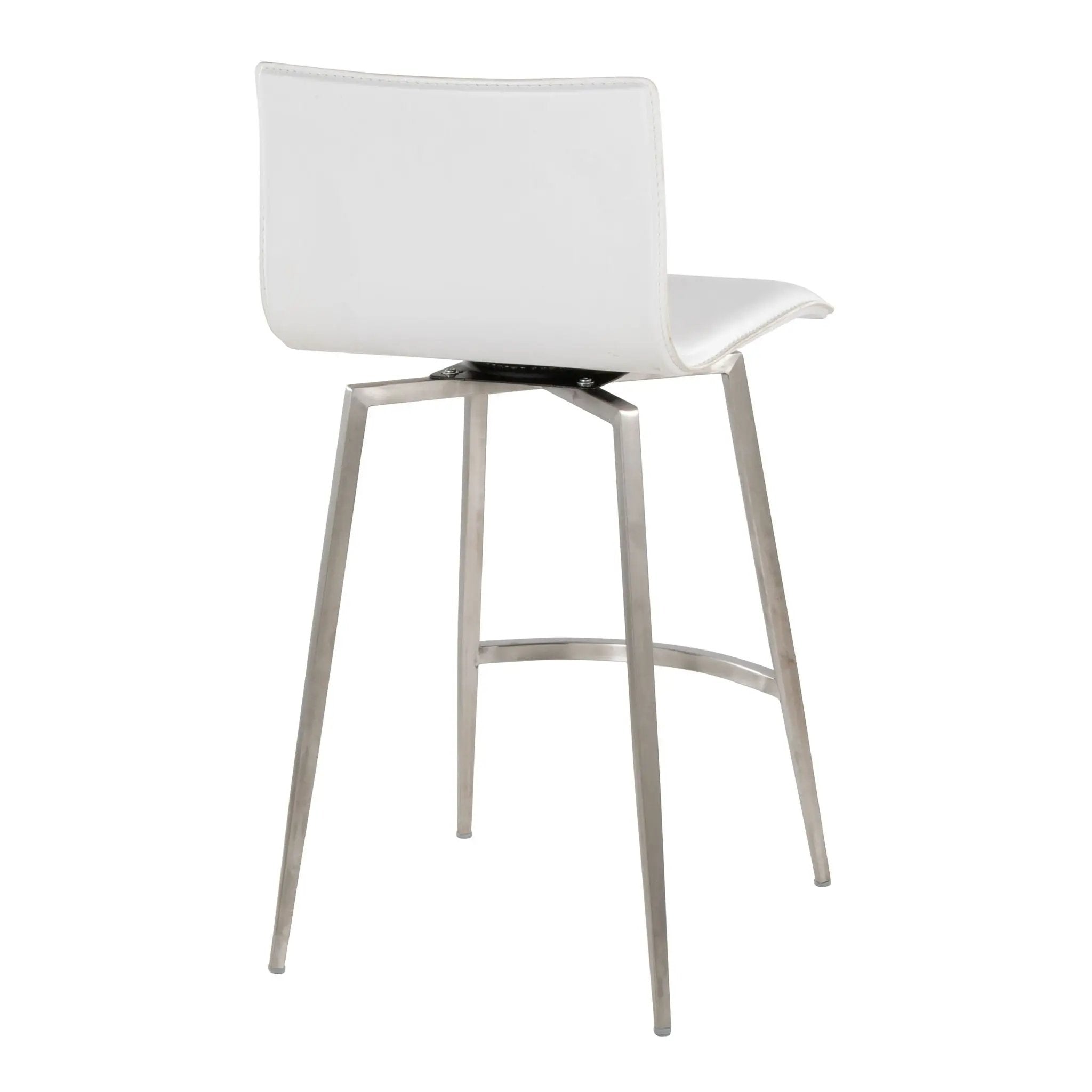 Mara - Upholstered Contemporary Fixed Height Counter Stool With Swivel (Set of 2) - White by HouseOfZazla