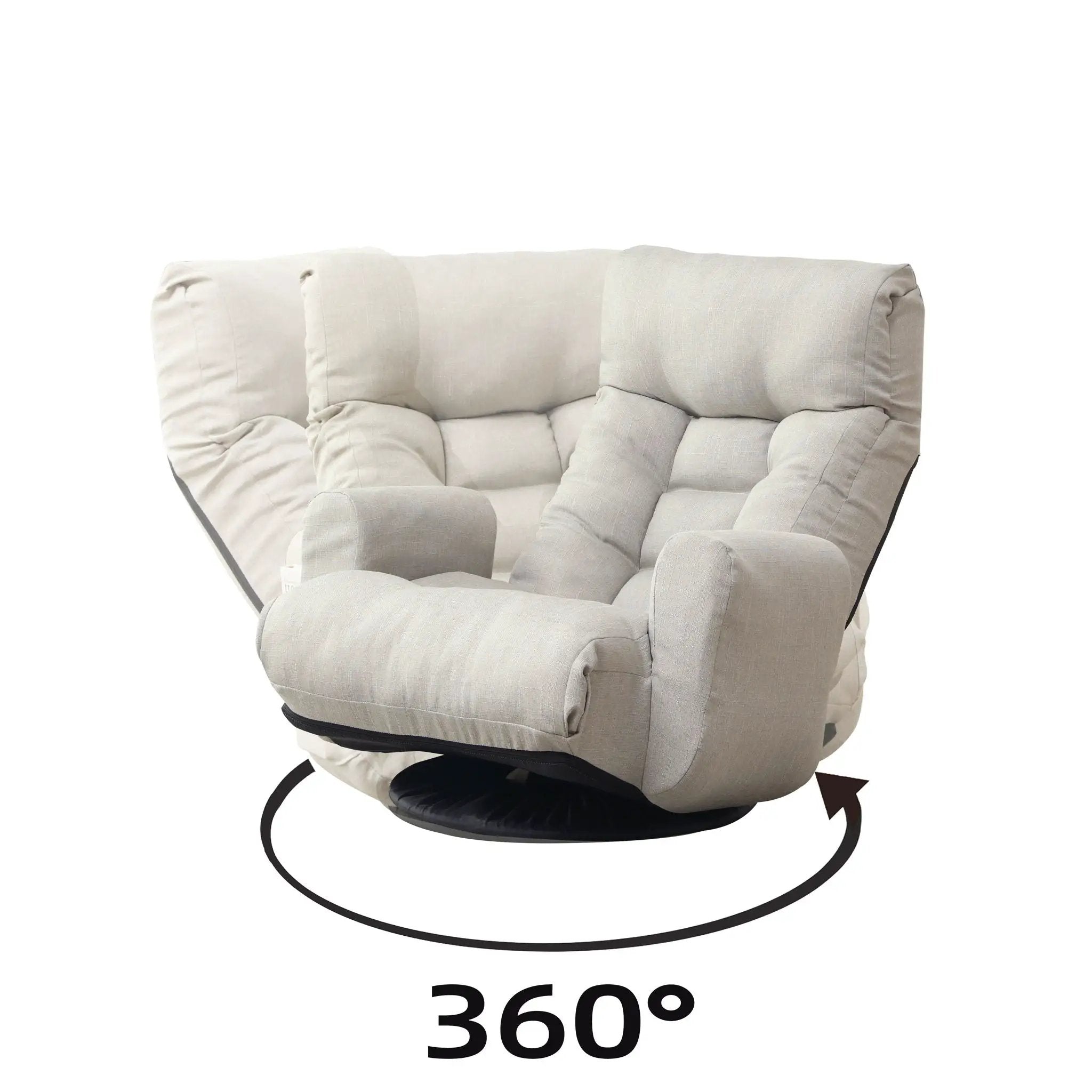 Modern With Metal Frame Swivel Game Lounge Chair With Adjustable Headrest And Waist Support, 360 Degree Rotatable Leisure Chair For Living Room - Gray by HouseOfZazla