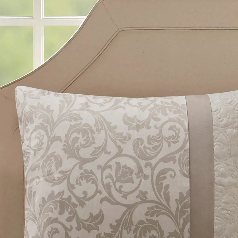 Embroidered 8 Piece Comforter Set Neutral Queen by HouseOfZazla