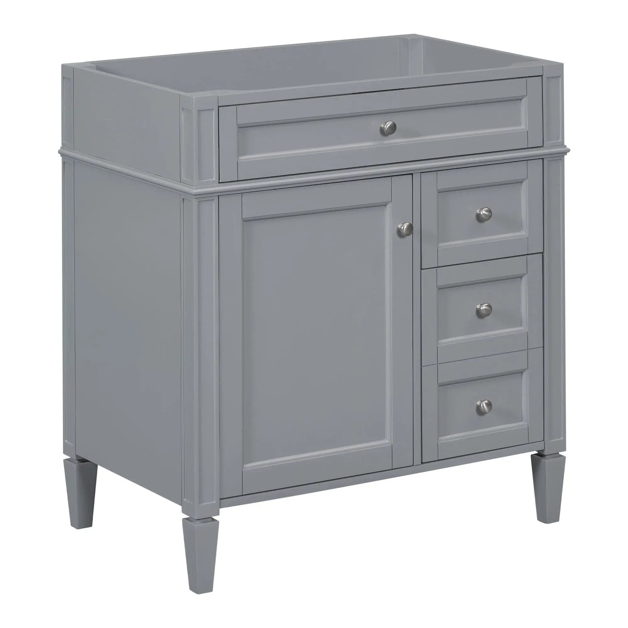 Bathroom Vanity With 2 Drawers And Tip-Out Drawer, Storage Cabinet by HouseOfZazla