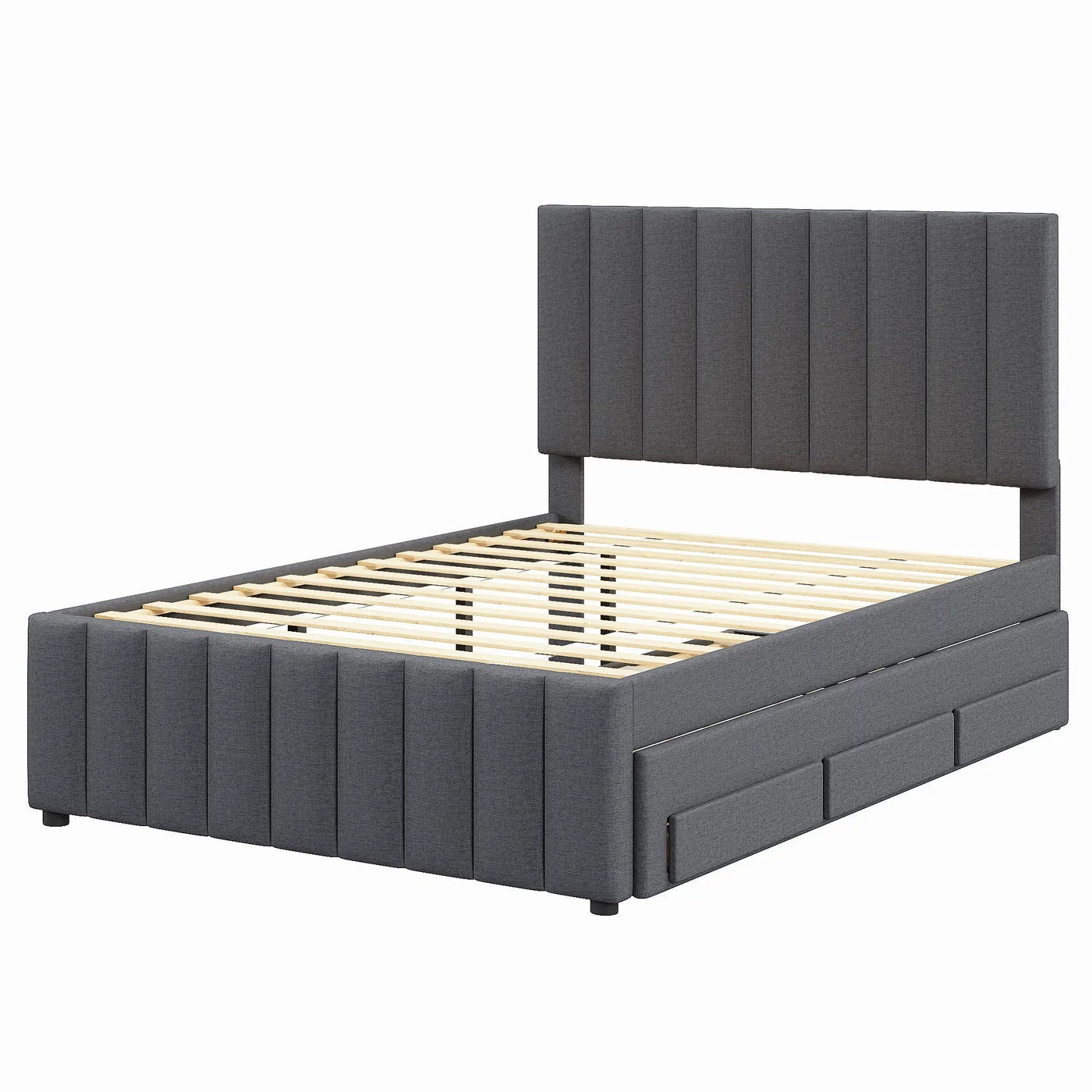Upholstered Platform Bed With Twin Size Trundle And 3 Drawers by Unique Piece Furniture
