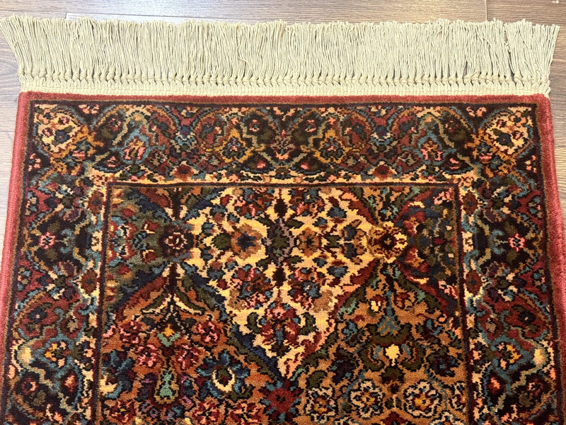 Karastan Rug 2.6 x 4 Multicolor Panel Kirman #717, Original 700 Series, Wool Pile Discontinued by Jewel Rugs