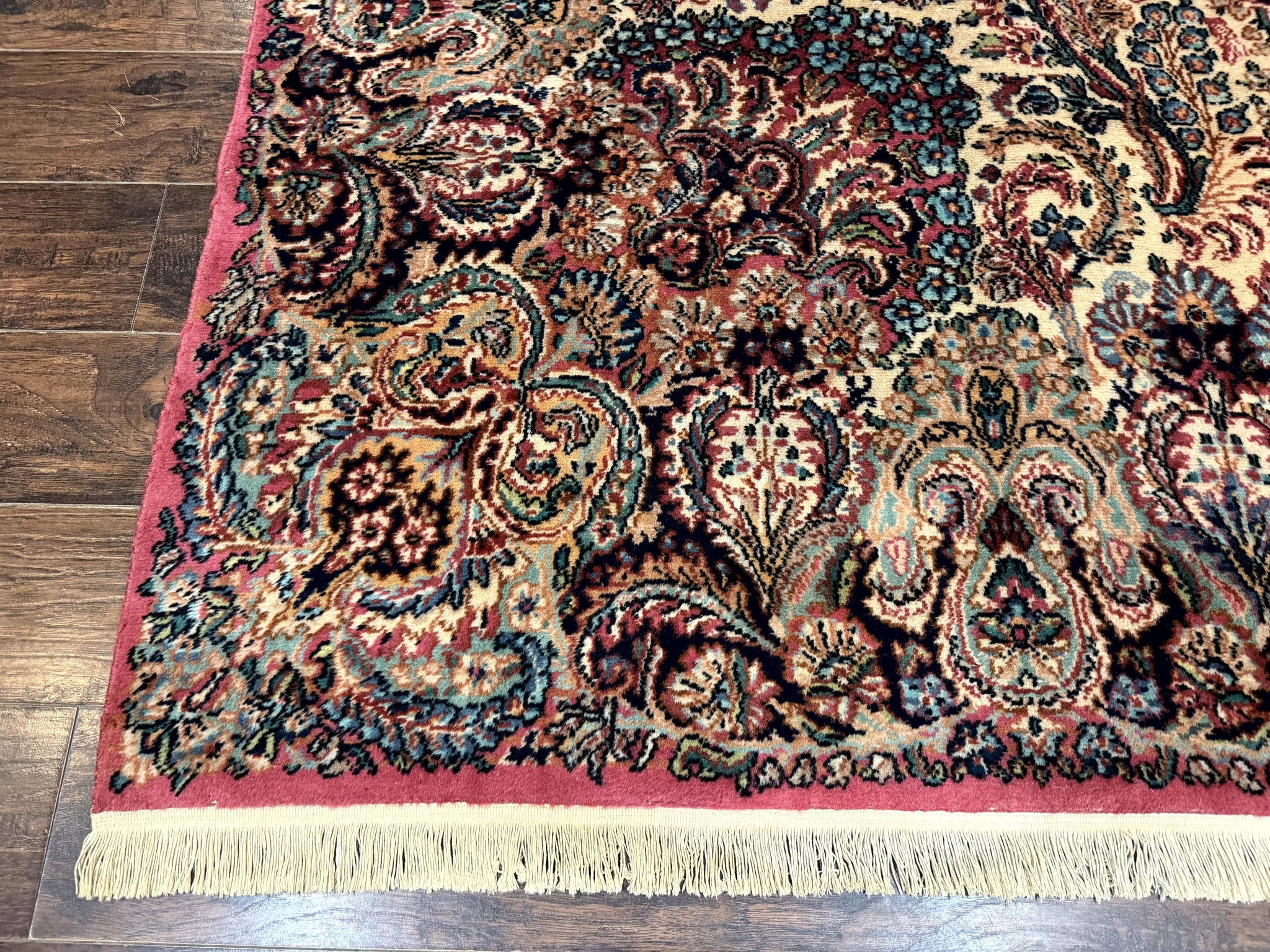 Antique Karastan Kirman Rug 8.8 x 12, Imperial Karastan #1427, Ivory Kirman by Jewel Rugs