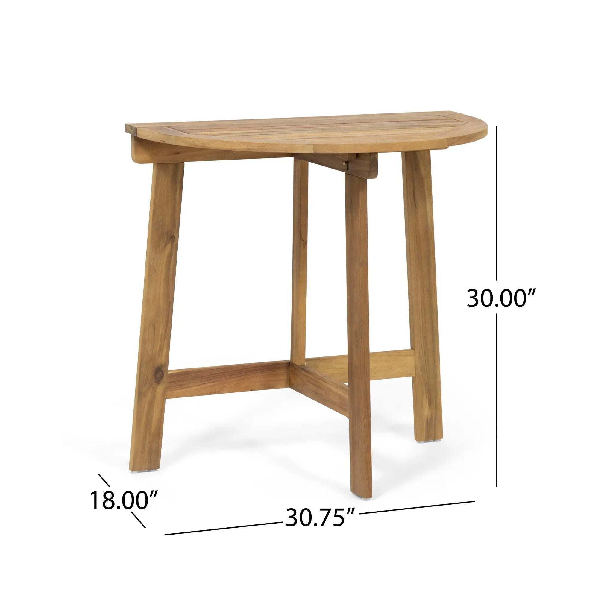 Outdoor Half Round Folding Acacia Wood Bistro Table by HouseOfZazla