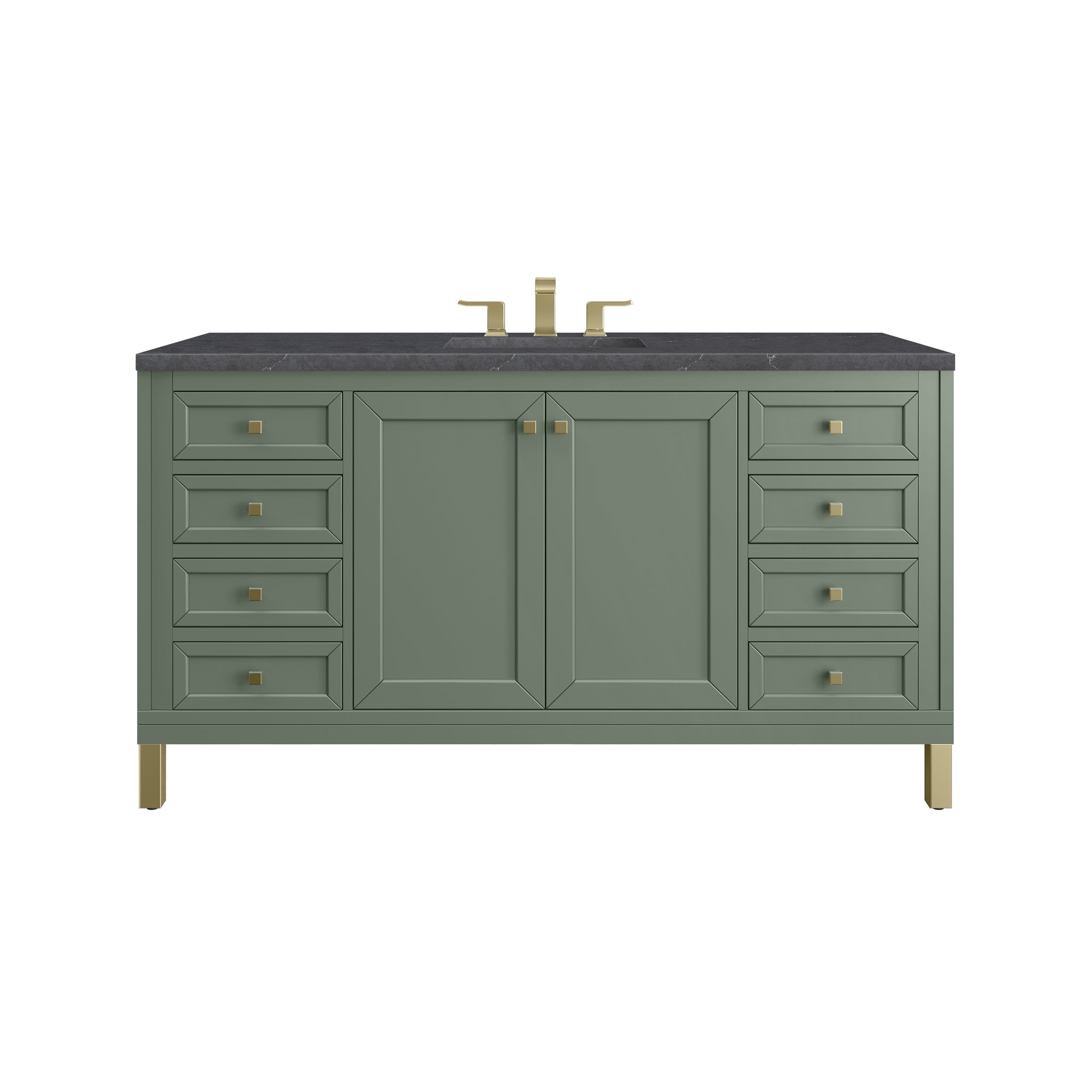 James Martin Chicago 60" Single Bathroom Vanity, Smokey Celadon, view 30