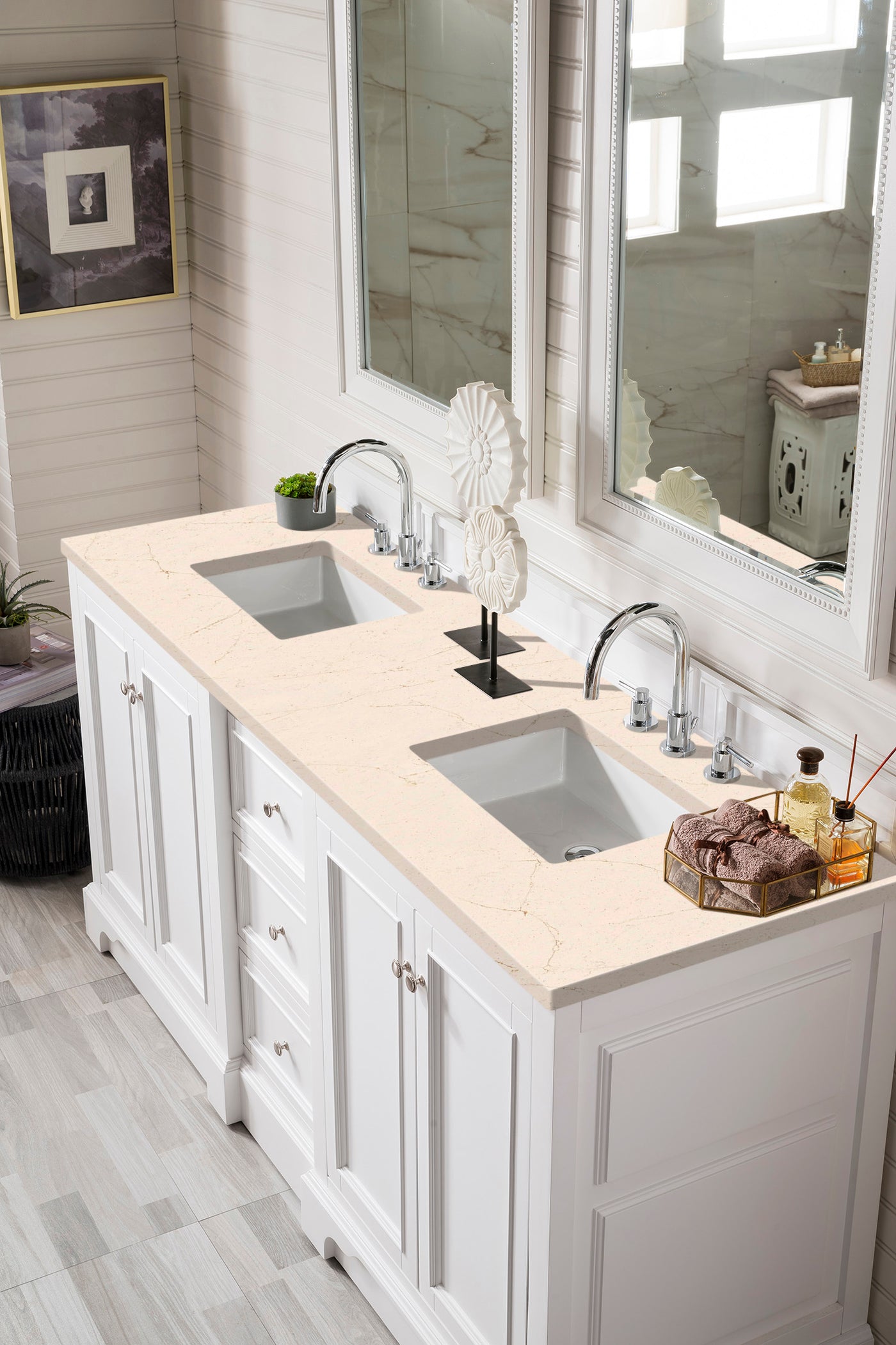 James Martin De Soto 72" Double Bathroom Vanity, Bright White, view 12