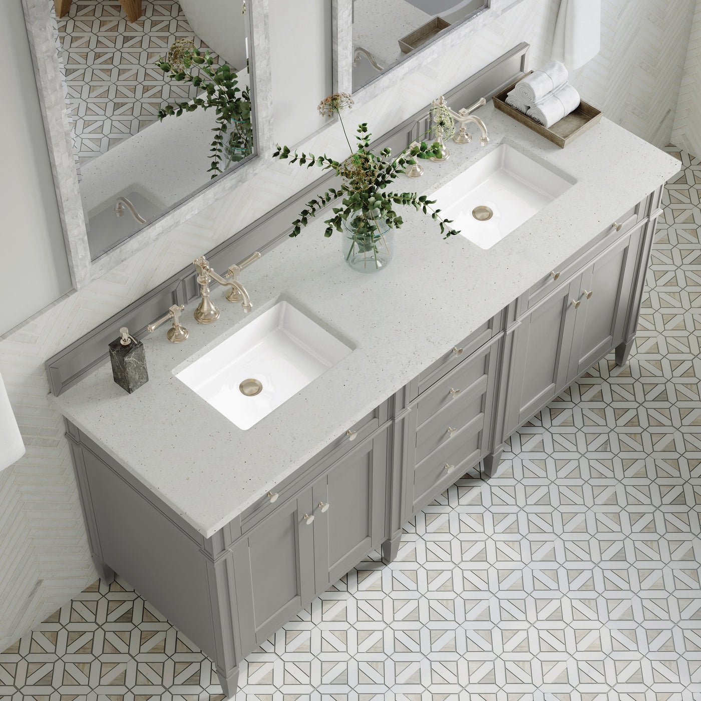 James Martin Brittany 72" Double Bathroom Vanity, Urban Gray, view 29