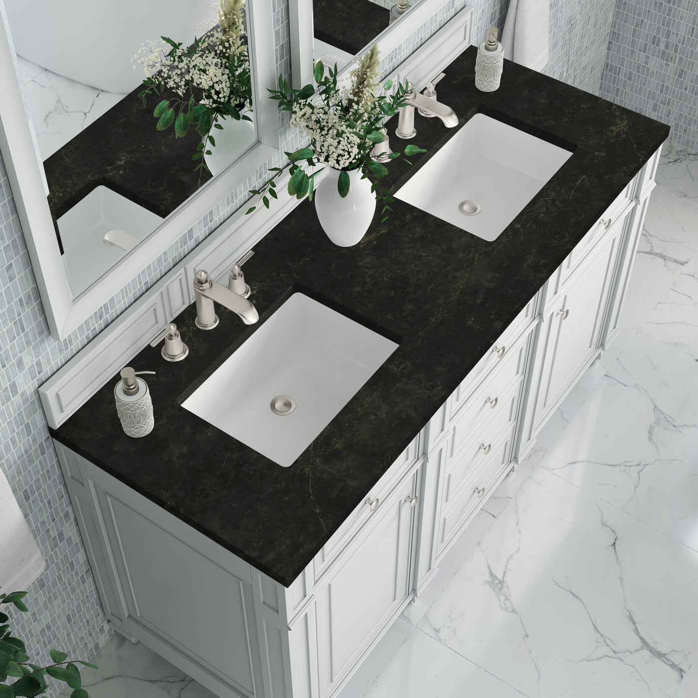 James Martin Bristol 60" Double Bathroom Vanity, Bright White, view 40