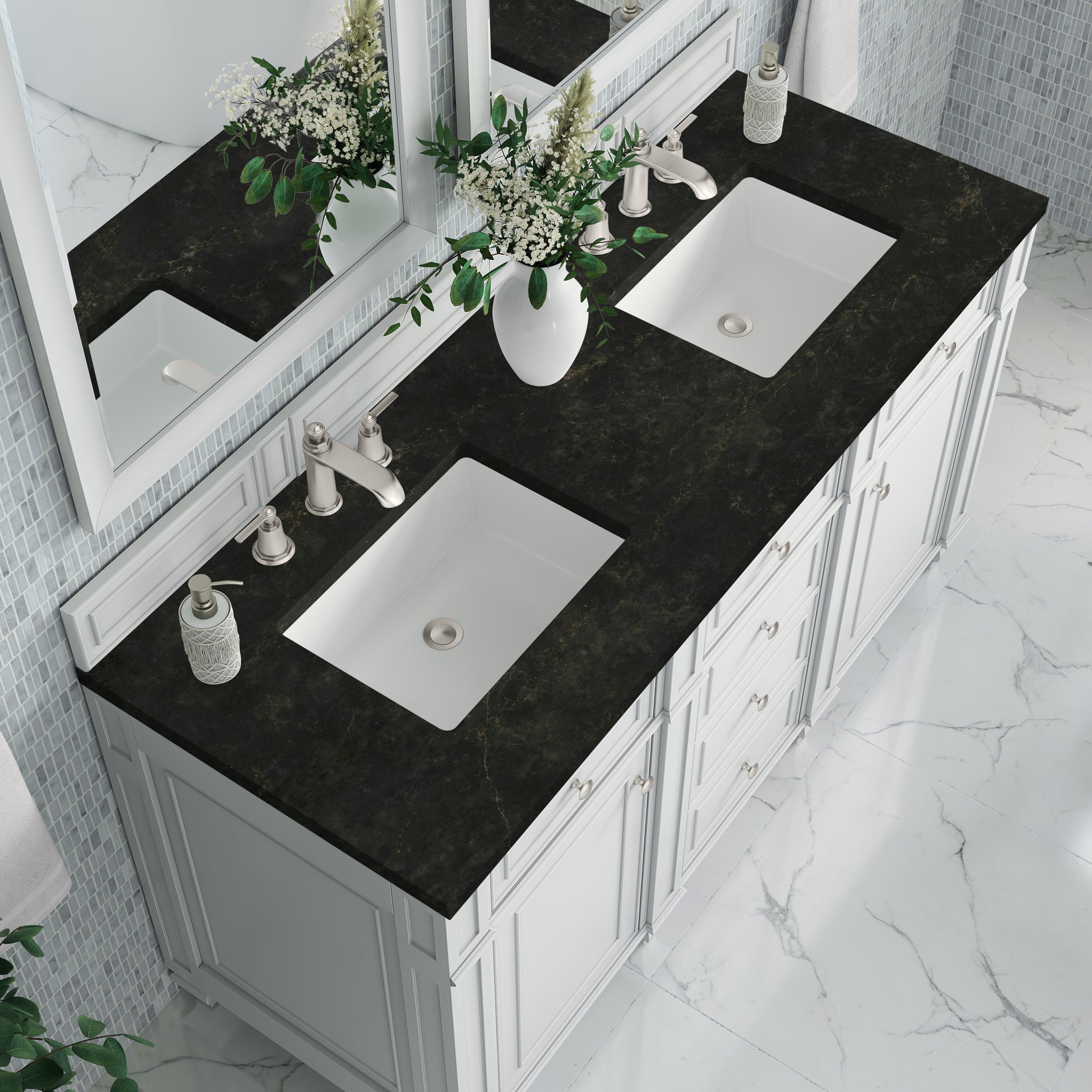James Martin Bristol 60" Double Bathroom Vanity, Bright White, view 40