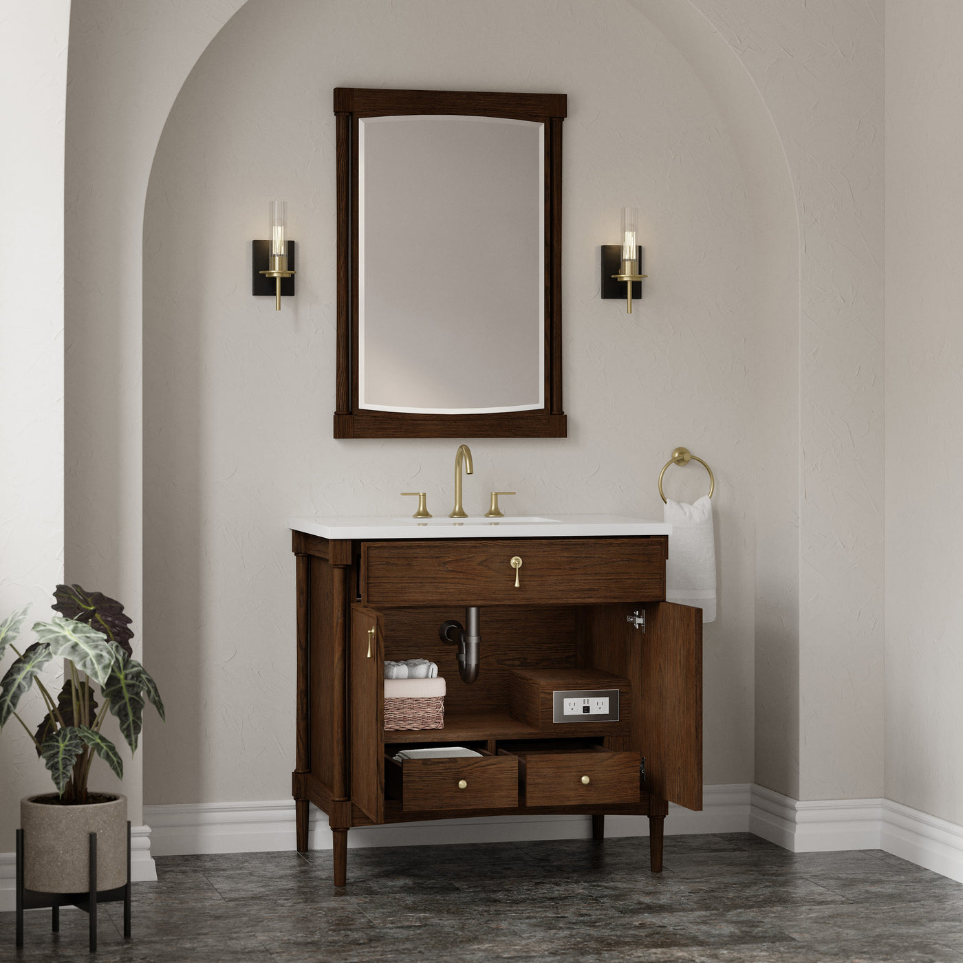 James Martin Kinnsden 36" Single Bathroom Vanity, Sable Oak, view 35
