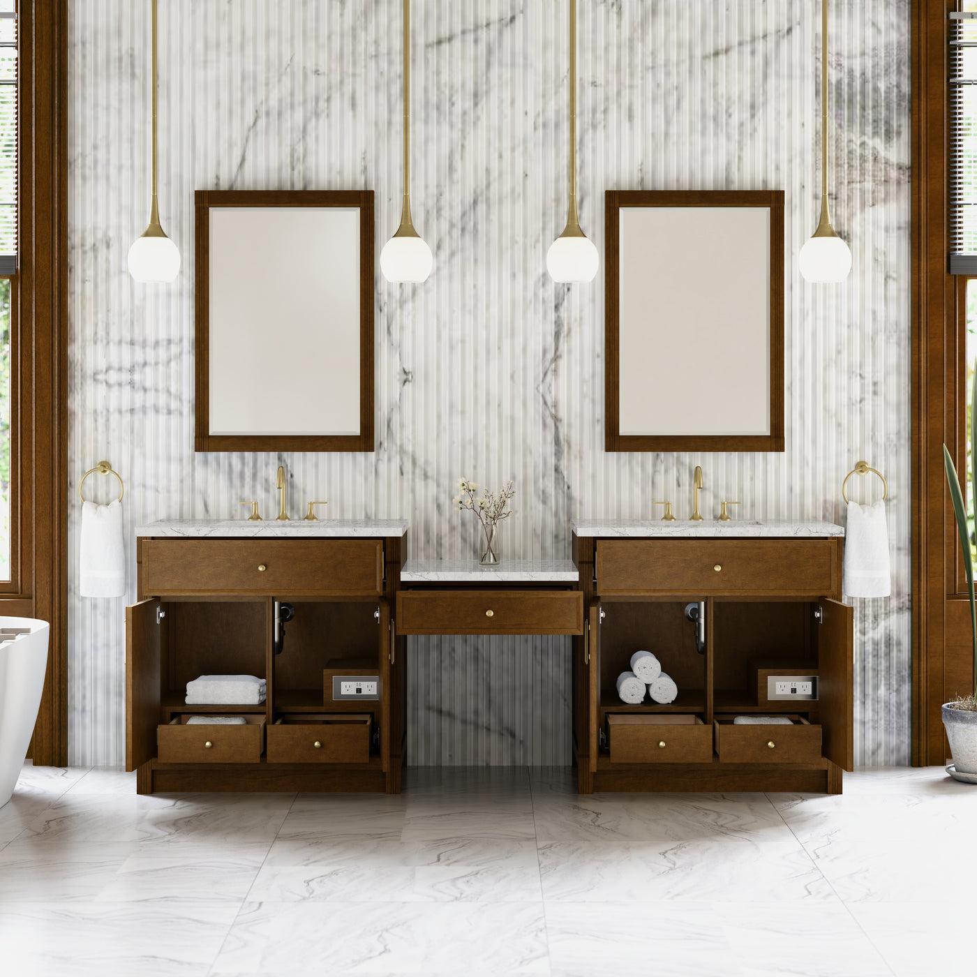 James Martin Bellshire 96" Double Bathroom Vanity, Honey Oak, view 33