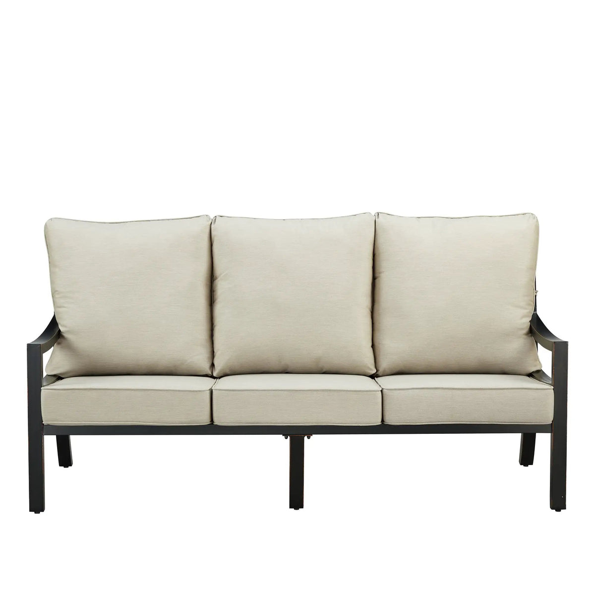 Black Aluminum Deep Seating Sofa with Cushions by Sharicks