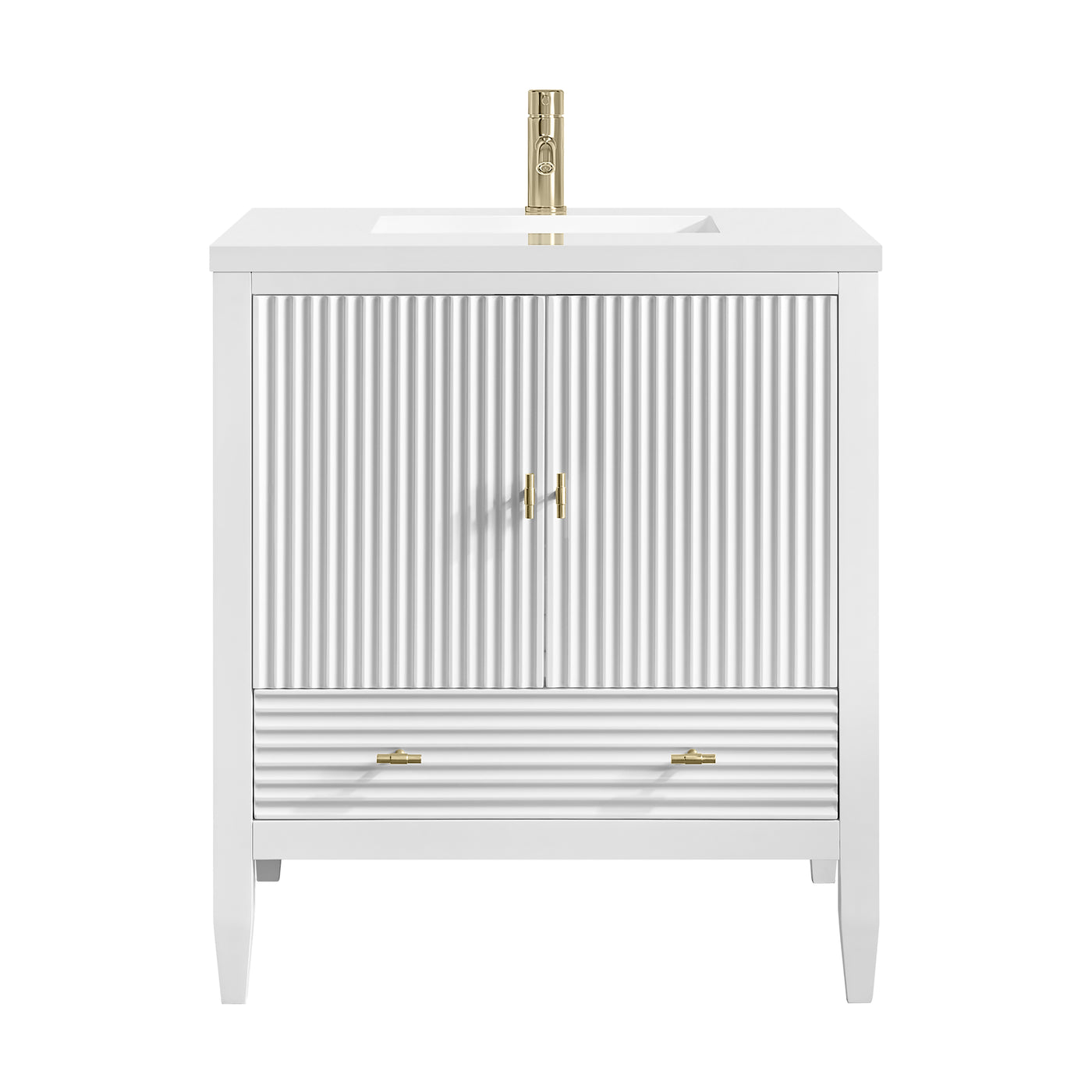 James Martin Myrrin 30" Single Bathroom Vanity, Bright White, view 38