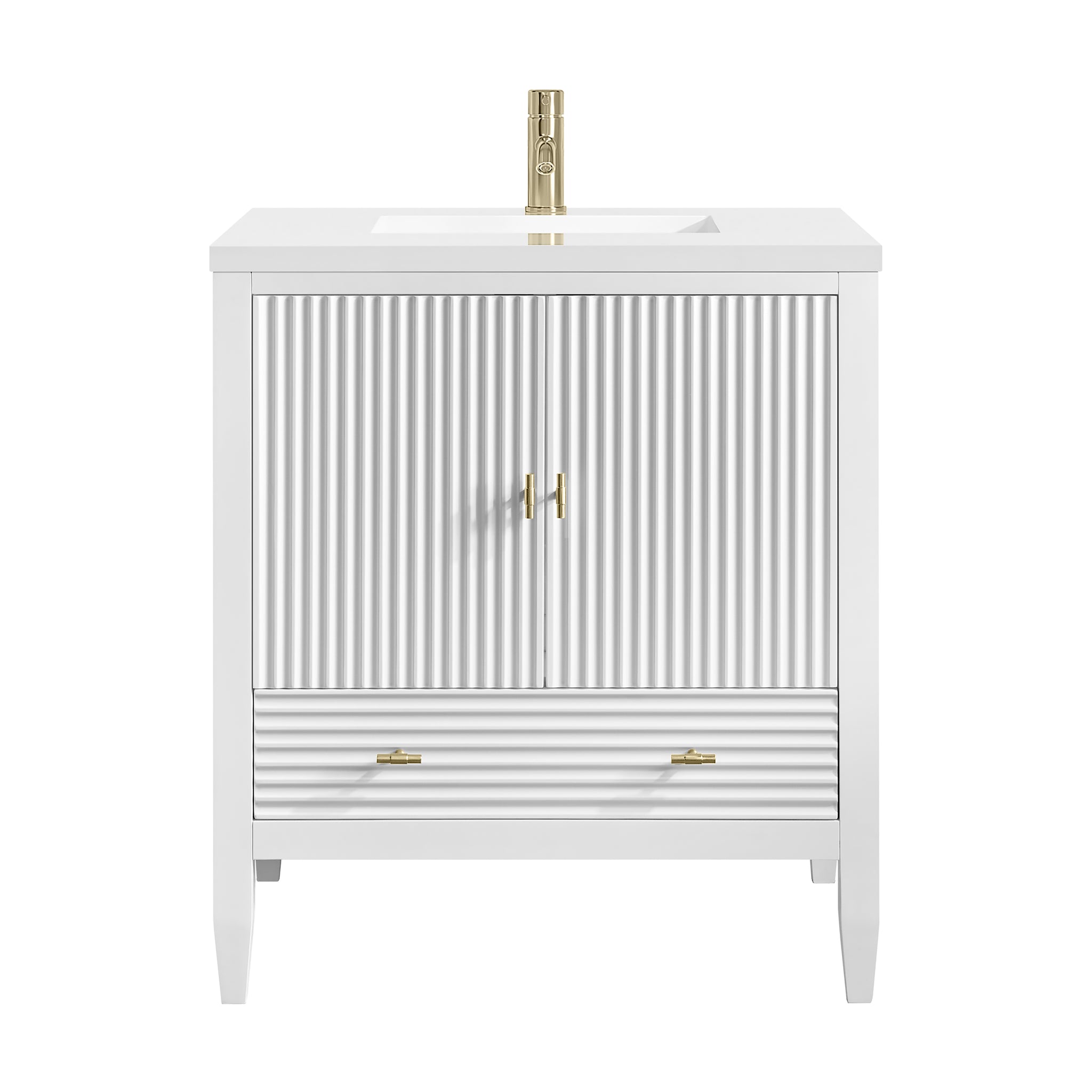 James Martin Myrrin 30" Single Bathroom Vanity, Bright White, view 38