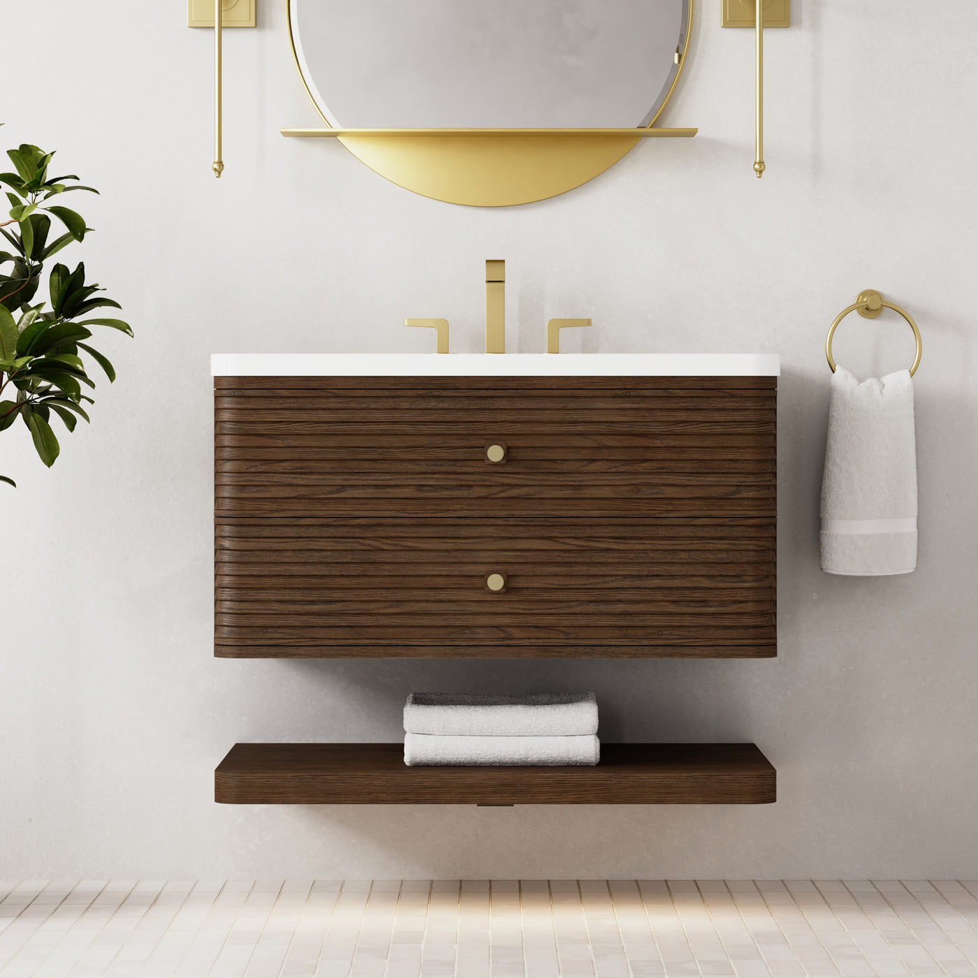 James Martin Allamari 36" Floating Single Bathroom Vanity, Sable, view 31