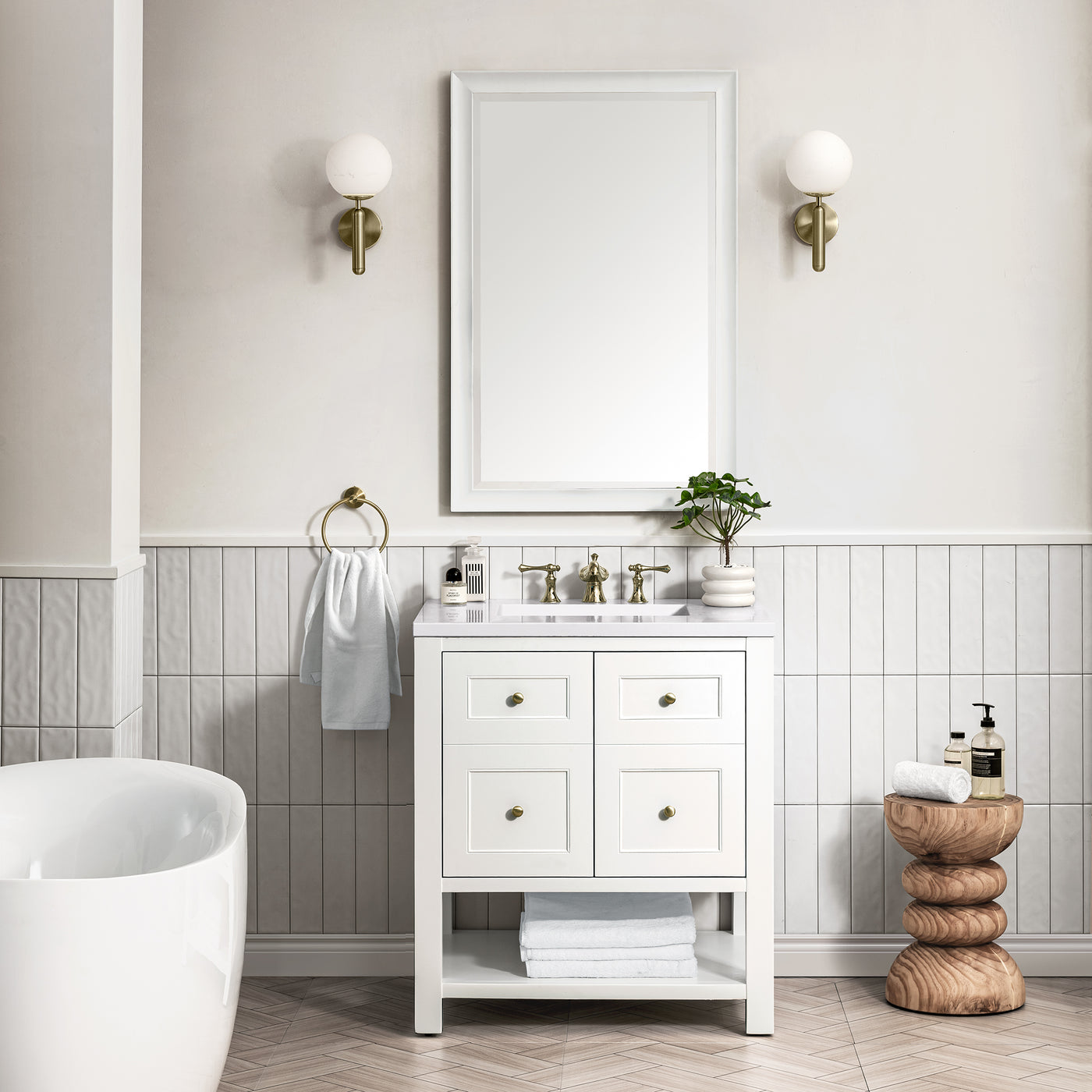 James Martin Breckenridge 30" Single Bathroom Vanity, Bright White, view 29