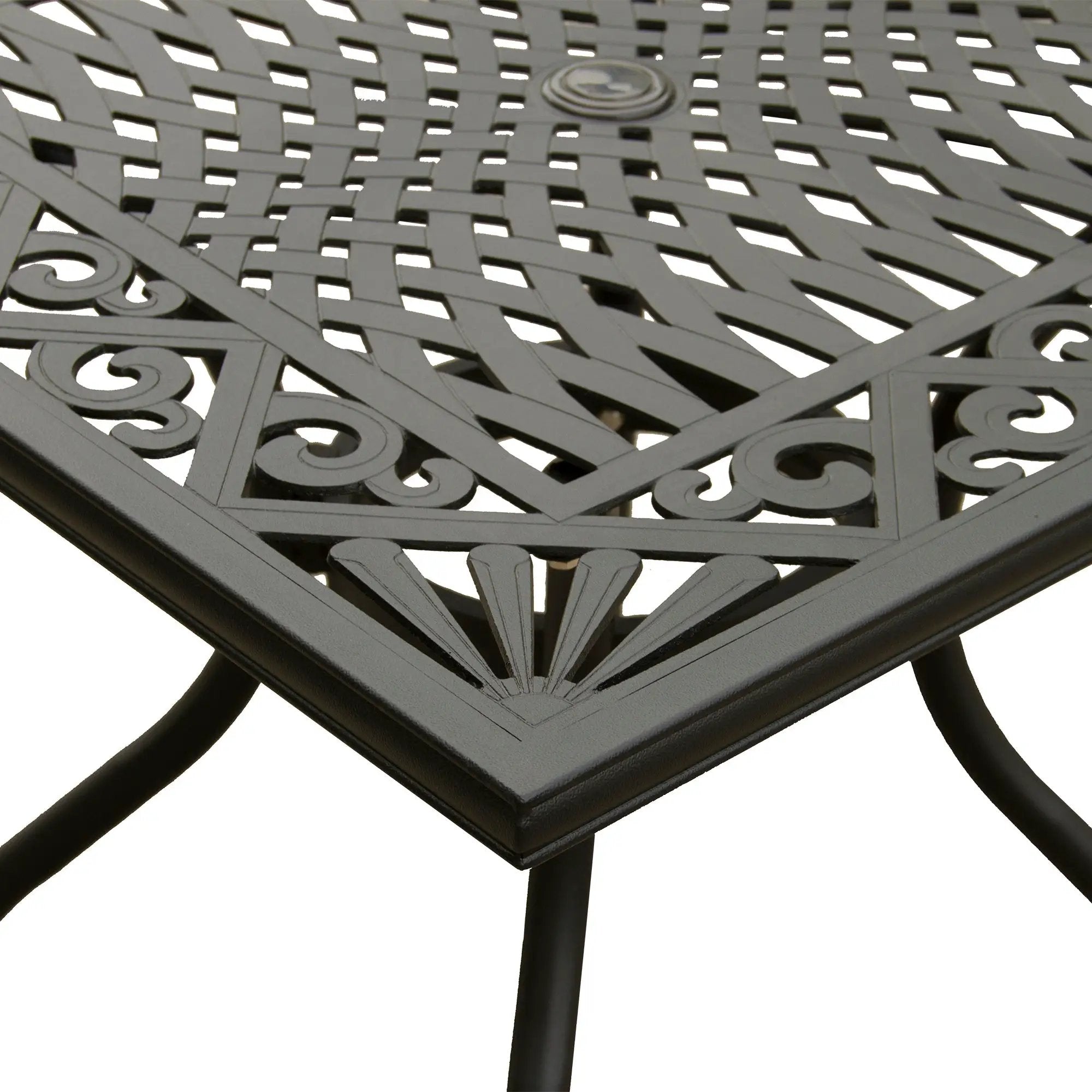Ornate Outdoor Aluminum Black 37-in Square Patio Dining Table by Sharicks